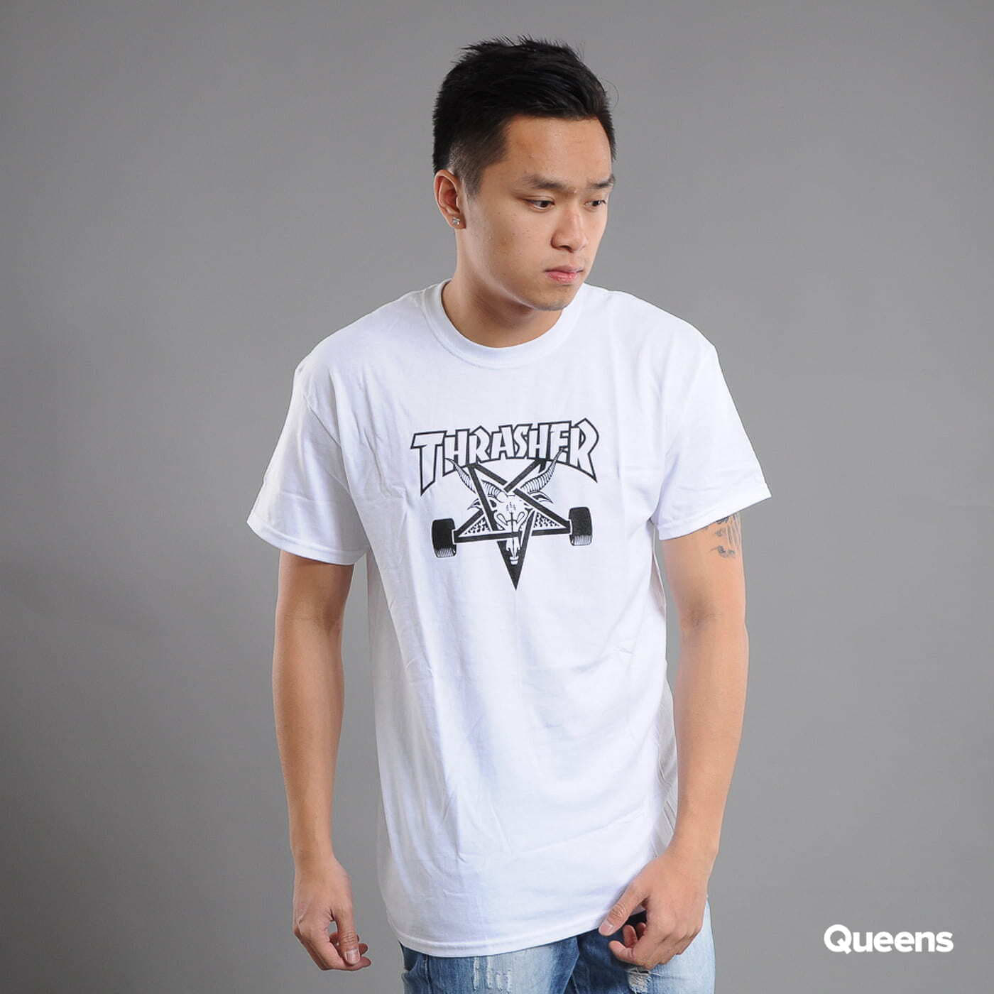 Pólók Thrasher Skategoat T-Shirt White 