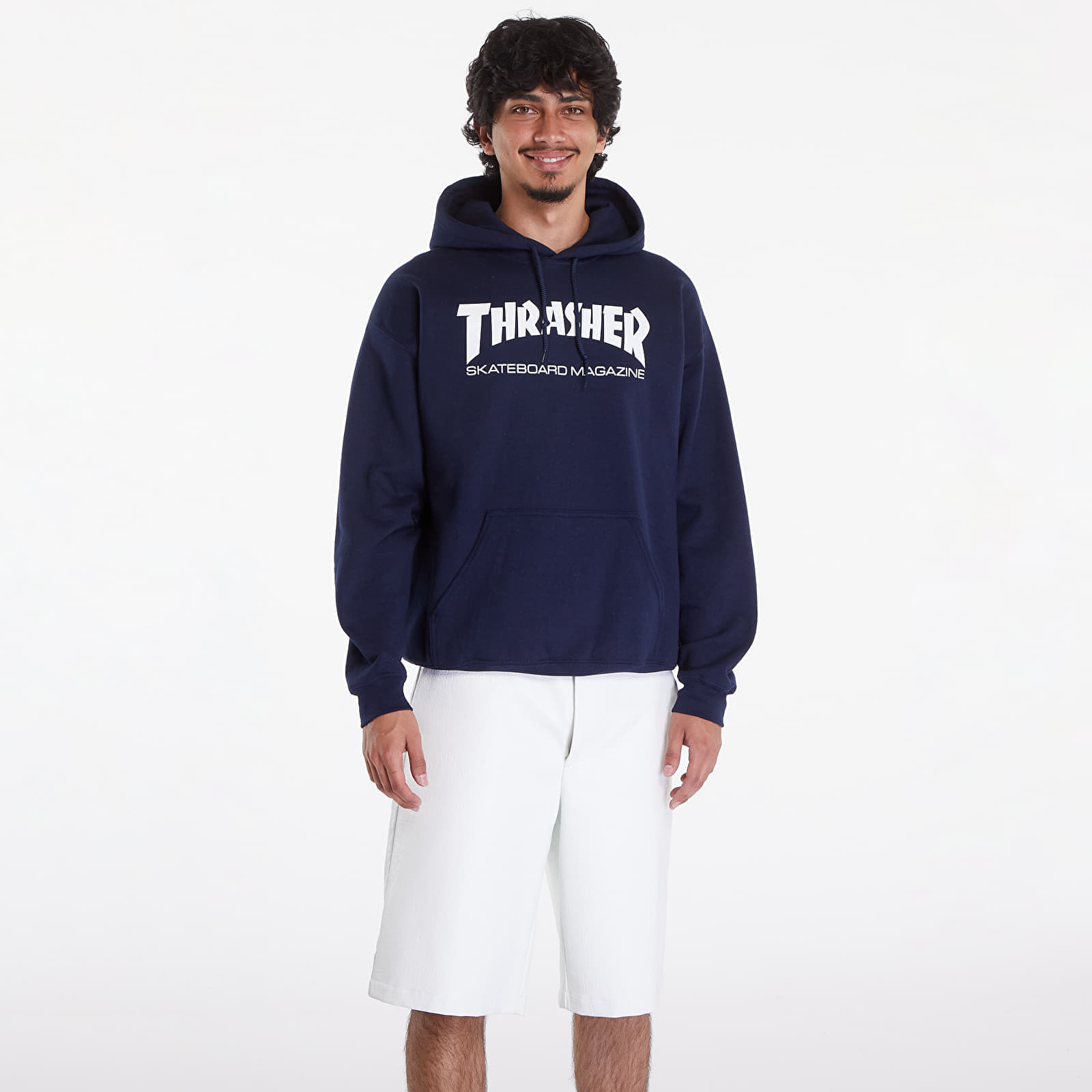 Kapucnis pulcsik Thrasher Skate Mag Hood Navy Blue