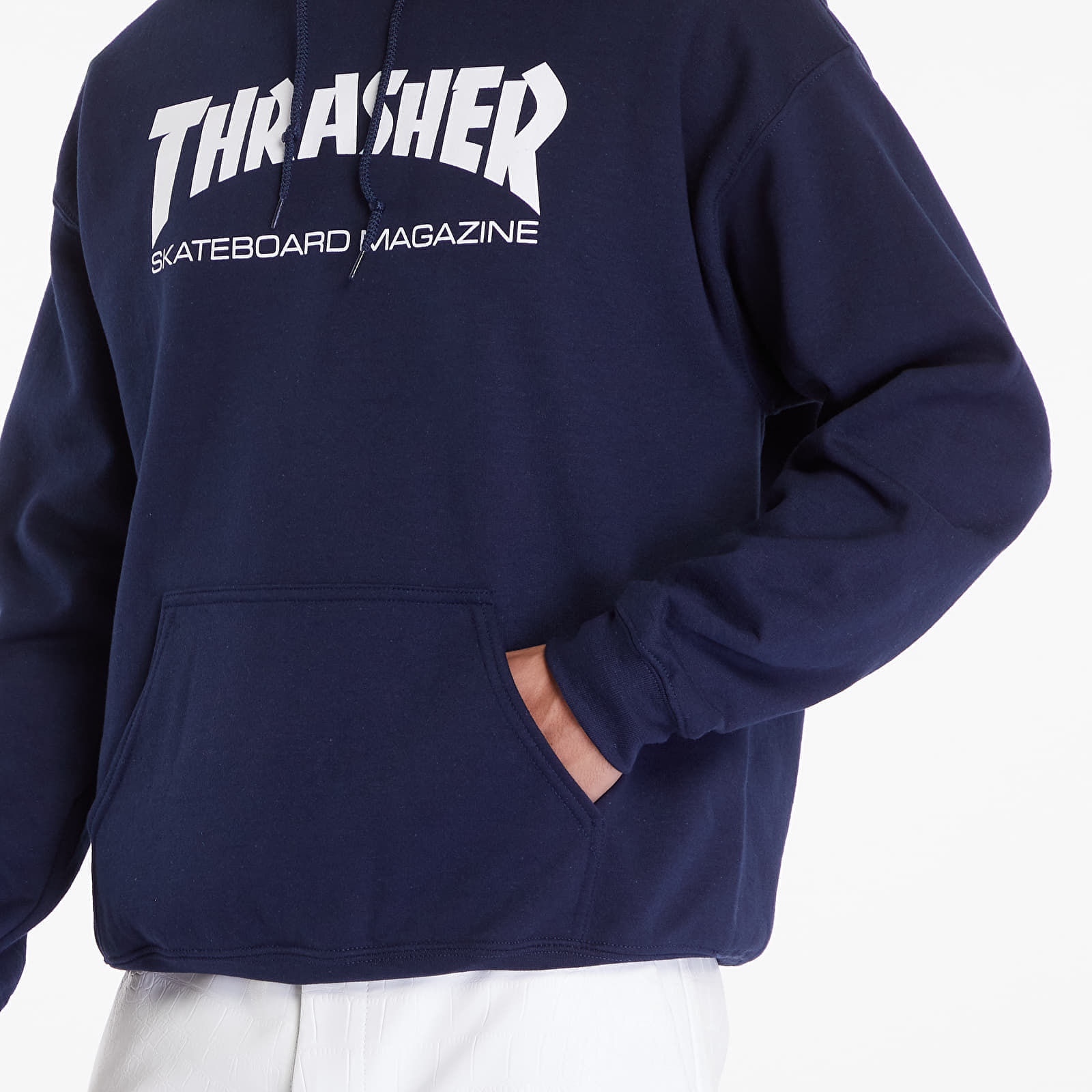 Kapucnis pulcsik Thrasher Skate Mag Hood Navy Blue