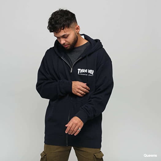 Thrasher Magazine Logo Zip Hood Black