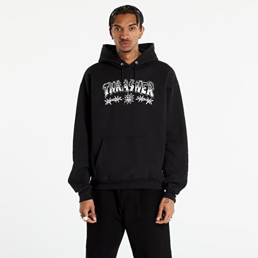 Mens black thrasher hoodie hot sale