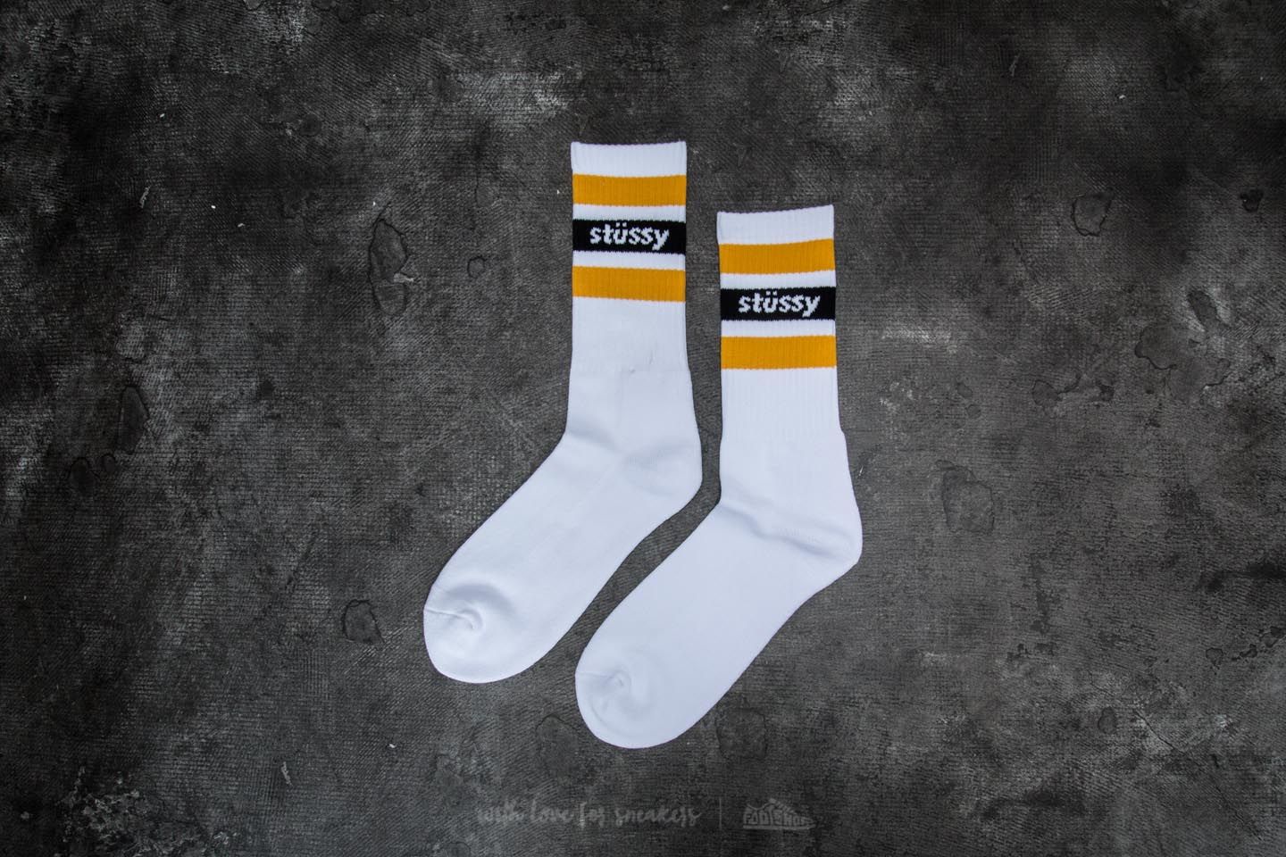 Calzetti Stüssy Stripe Crew Socks White