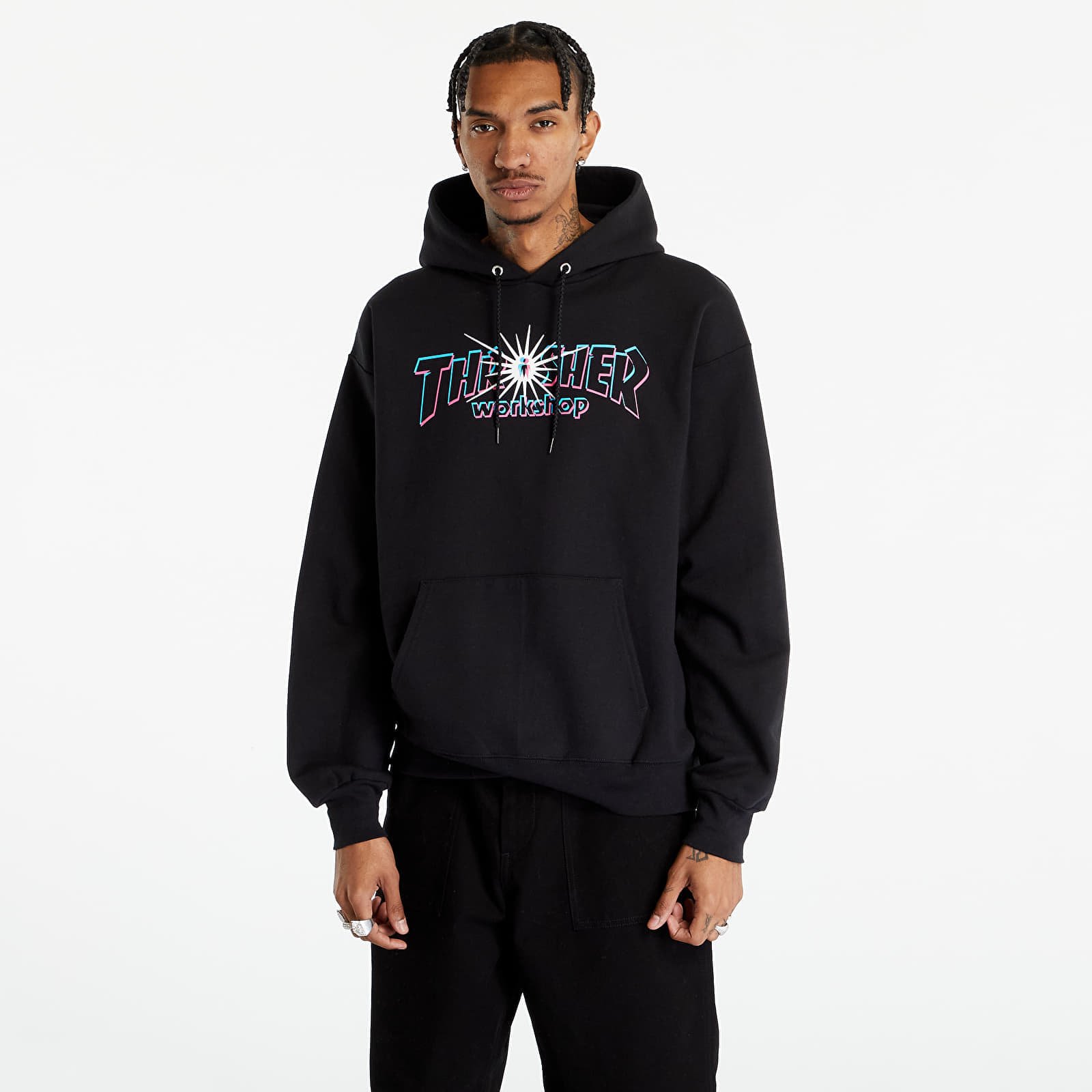Men's hoodies Thrasher x Aws Nova Hood Black