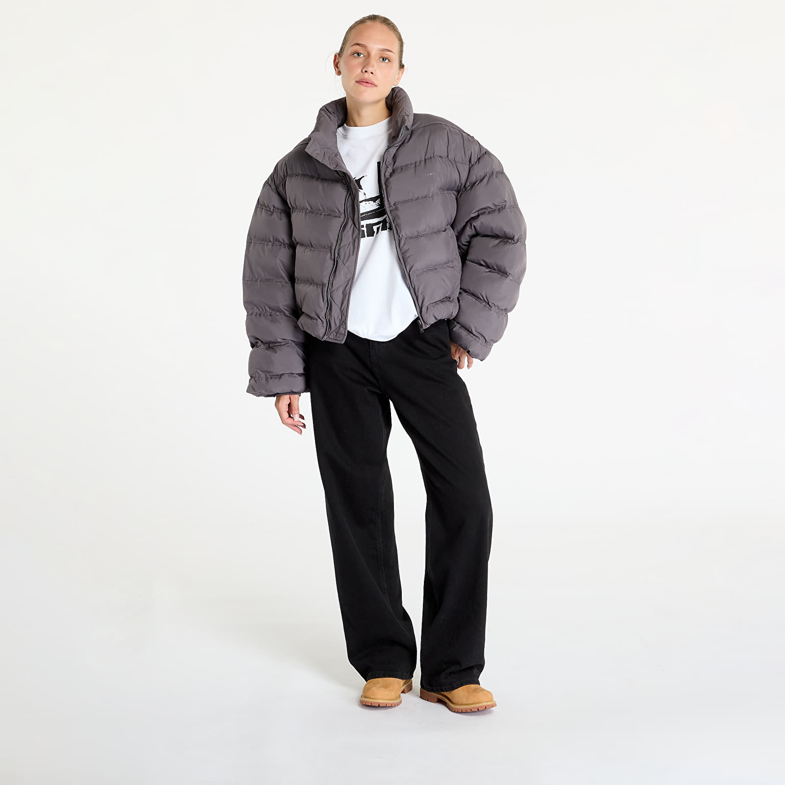 Bundy Daily Paper Sela Puffer Jacket Rabbit Grey
