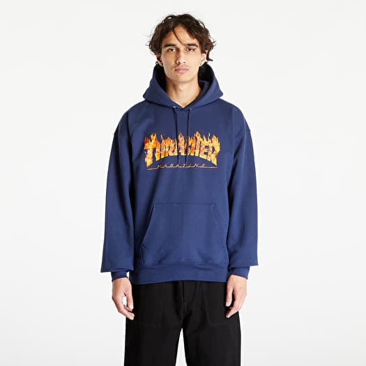 Felpe con cappuccio uomo Thrasher Inferno Hood Navy Blue Footshop