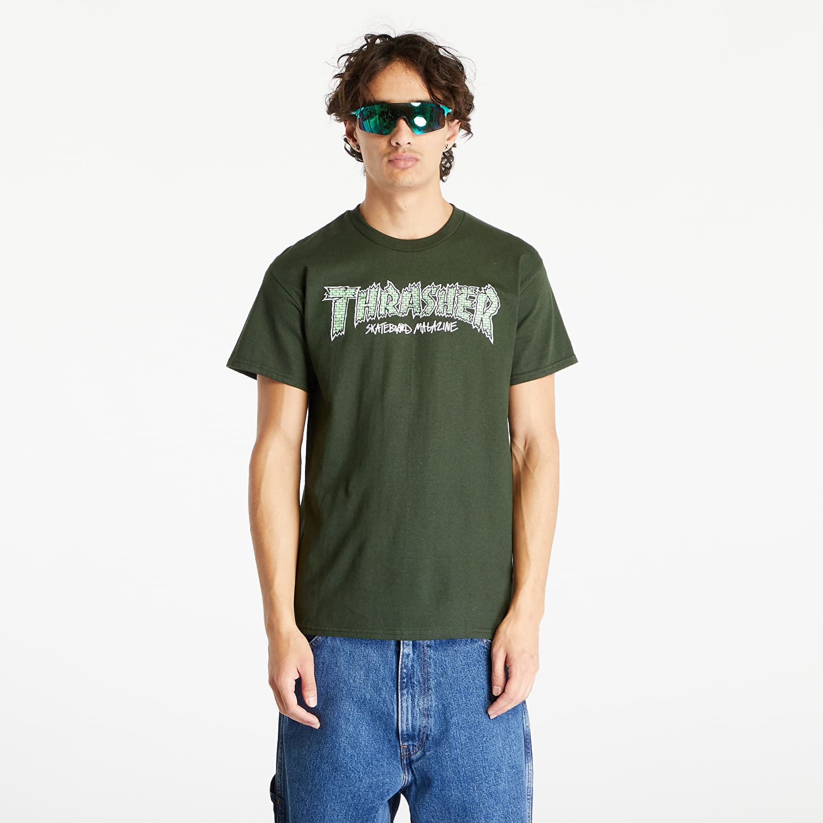 T-shirty męskie Thrasher Brick T-Shirt Forest Green