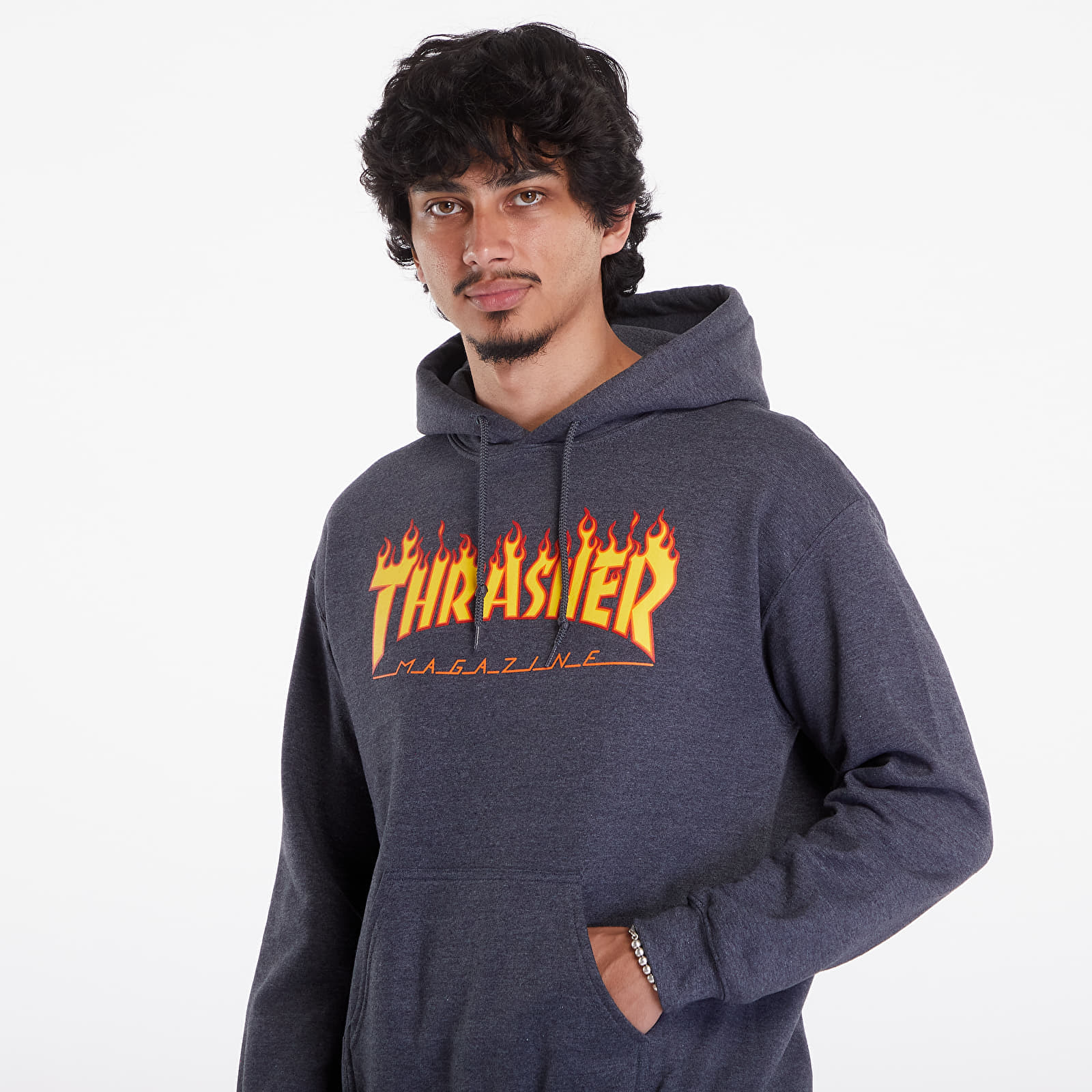 Felpa thrasher grigia con cappuccio sales