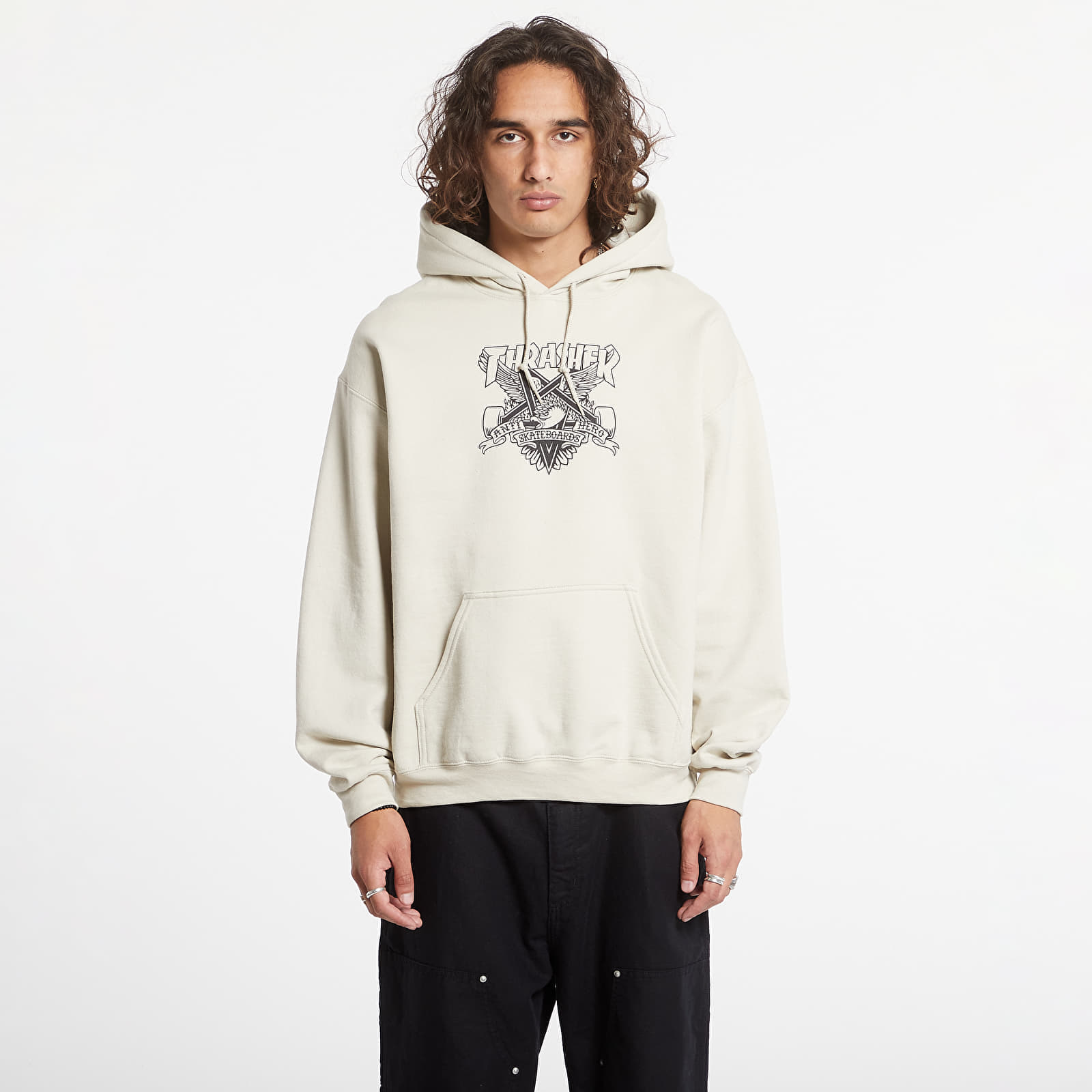 Férfi kapucnis pulcsik Thrasher Hood Eaglegram Sand