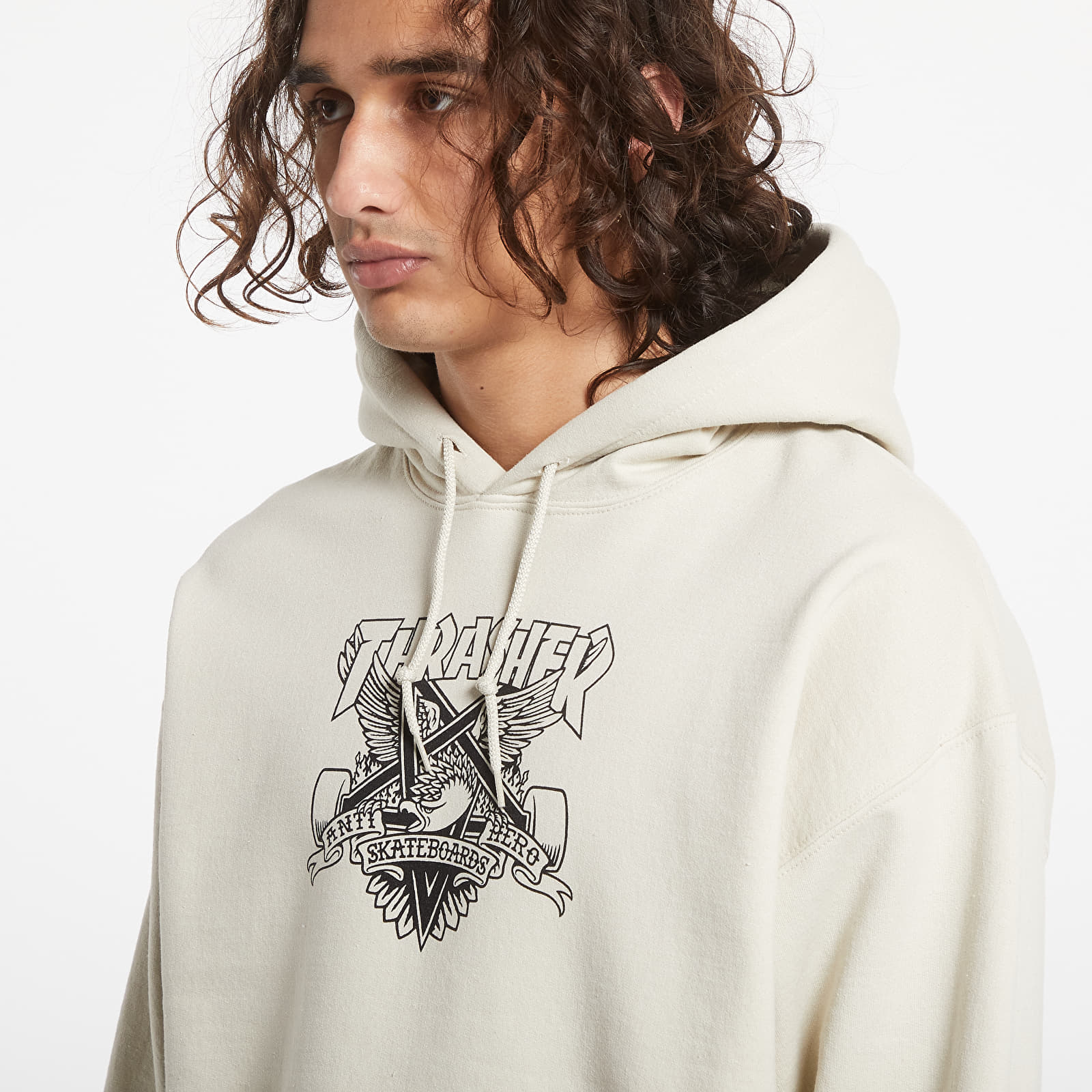 Férfi kapucnis pulcsik Thrasher Hood Eaglegram Sand