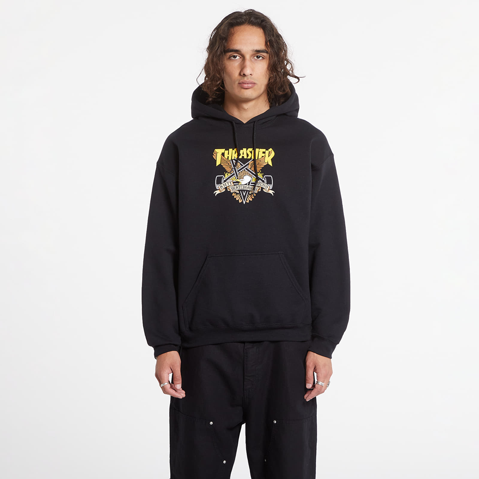 Felpe con cappuccio uomo Thrasher Hood Eaglegram Black