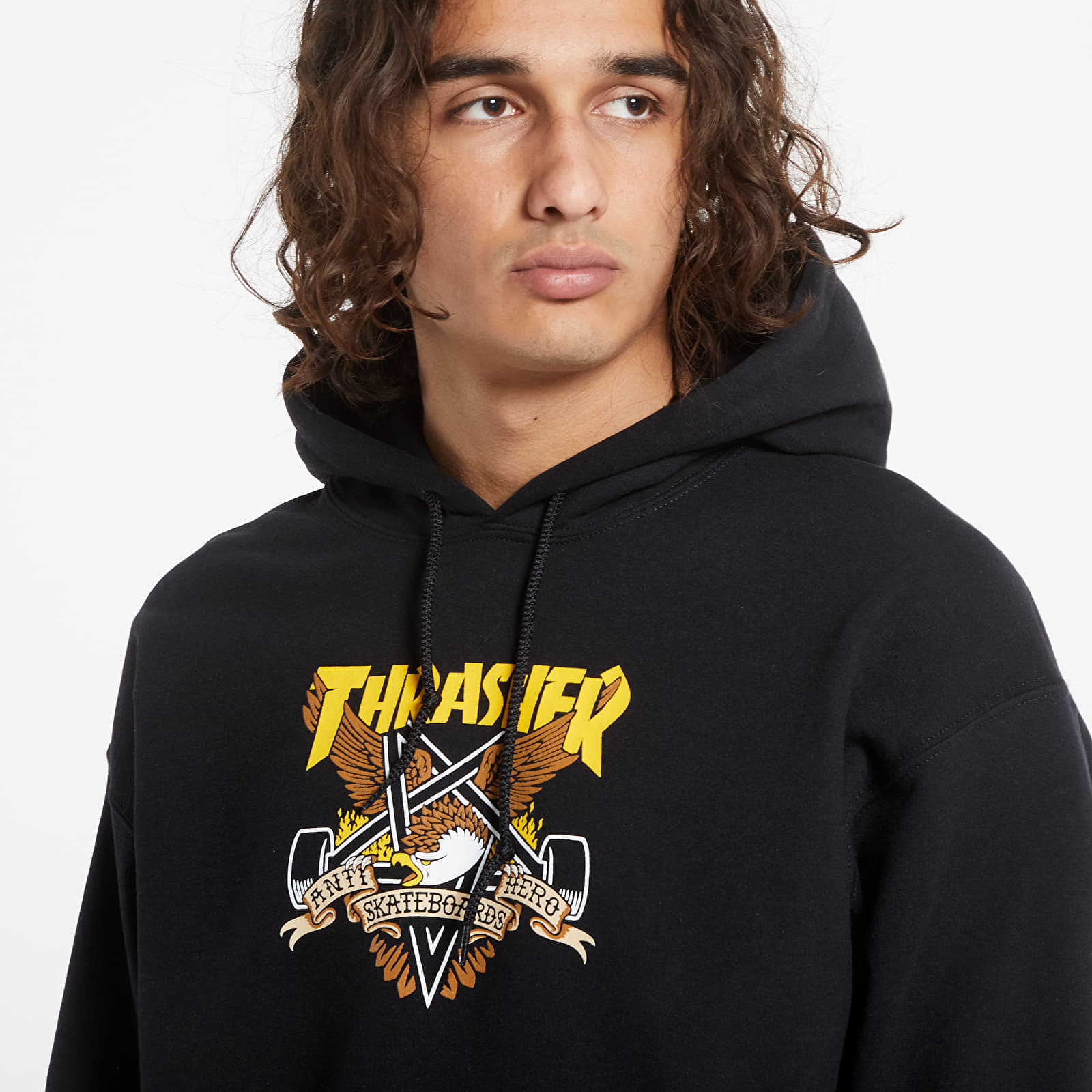 Felpe con cappuccio uomo Thrasher Hood Eaglegram Black