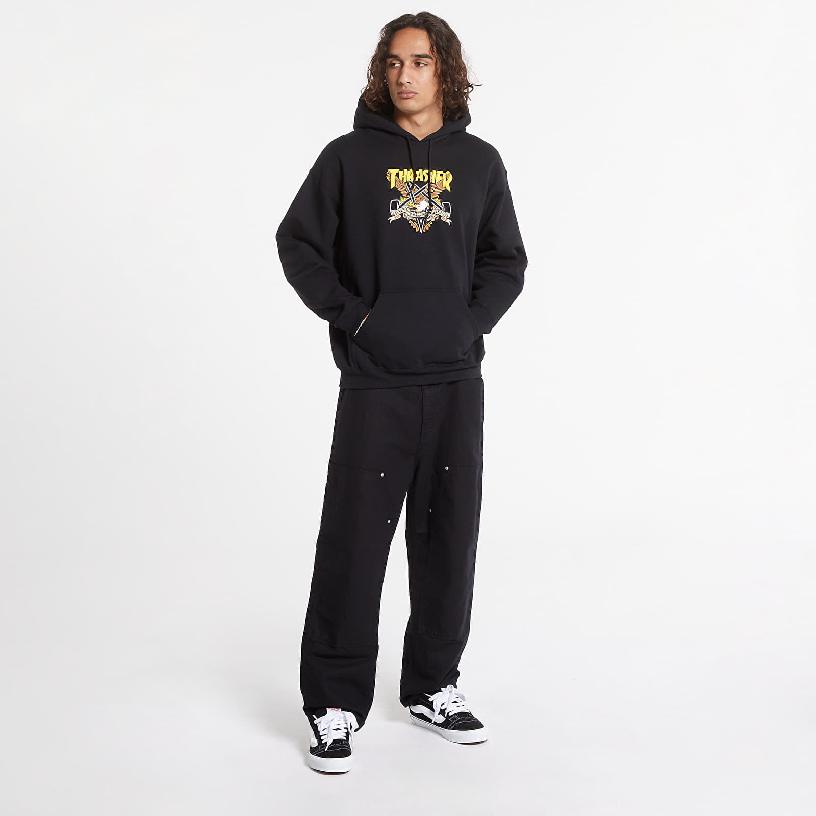 Felpe con cappuccio uomo Thrasher Hood Eaglegram Black