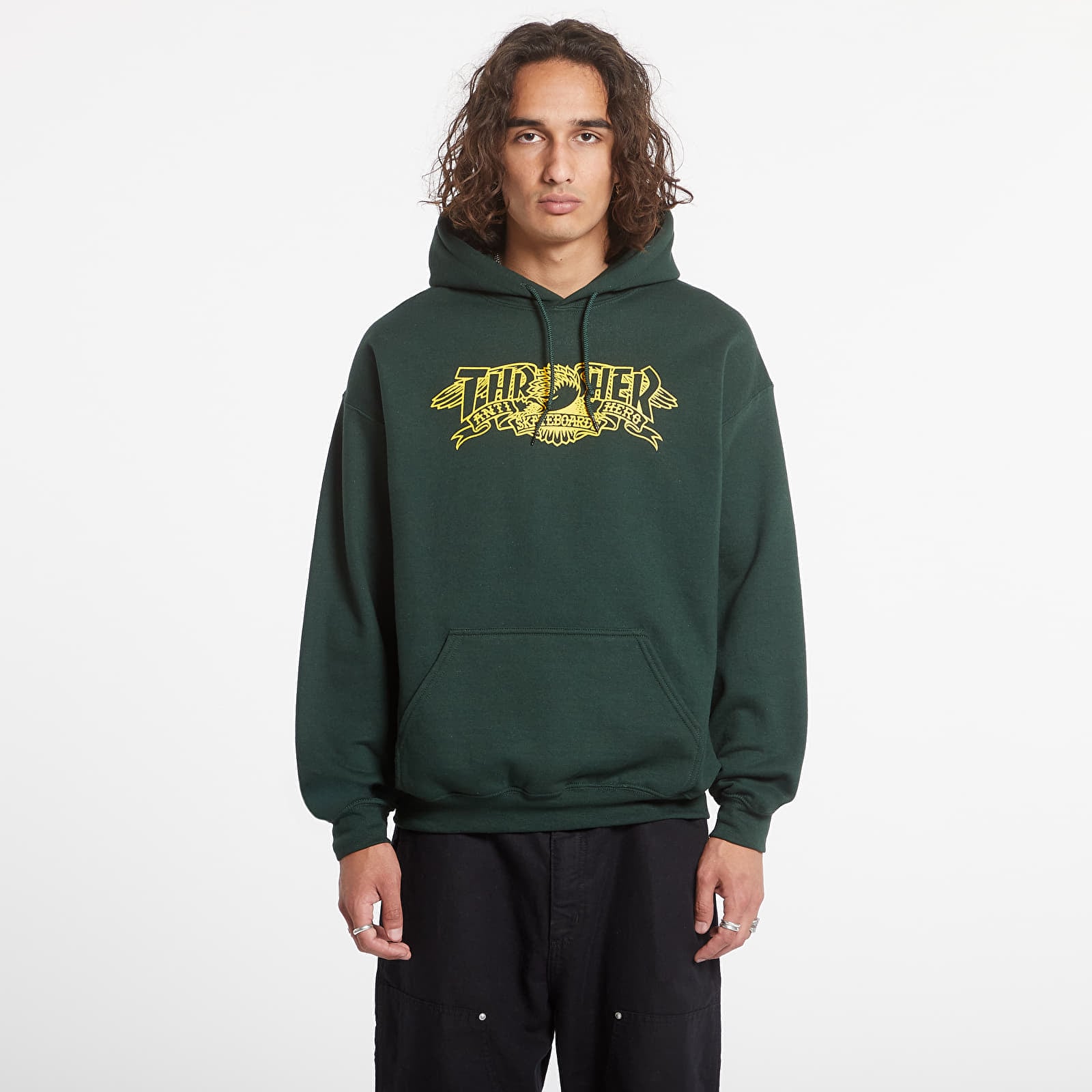 Men's hoodies Thrasher Hood Mag Banner For. Green