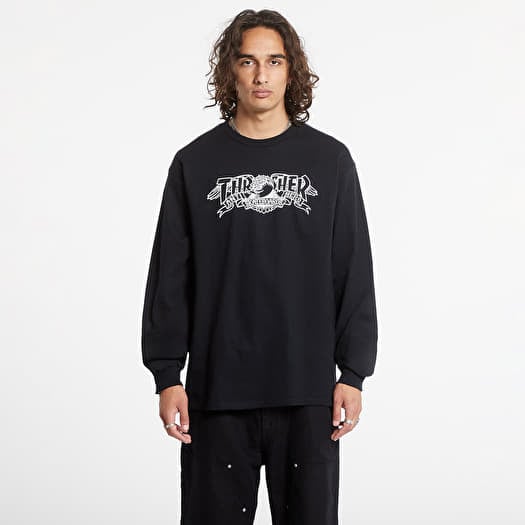 T-shirt Thrasher Mag Banner Long Sleeve Tee Black