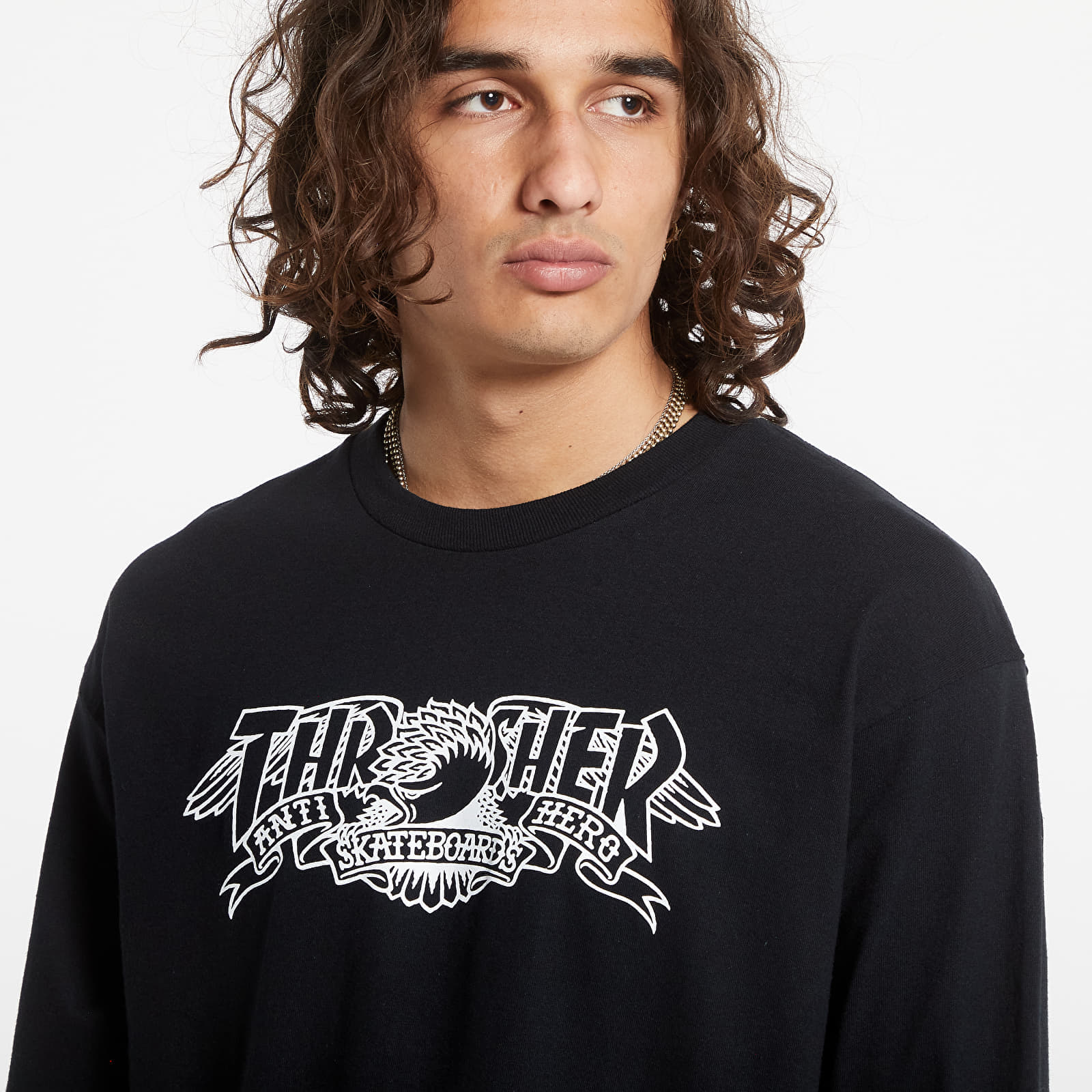 Tricouri bărbați Thrasher Mag Banner Long Sleeve Tee Black