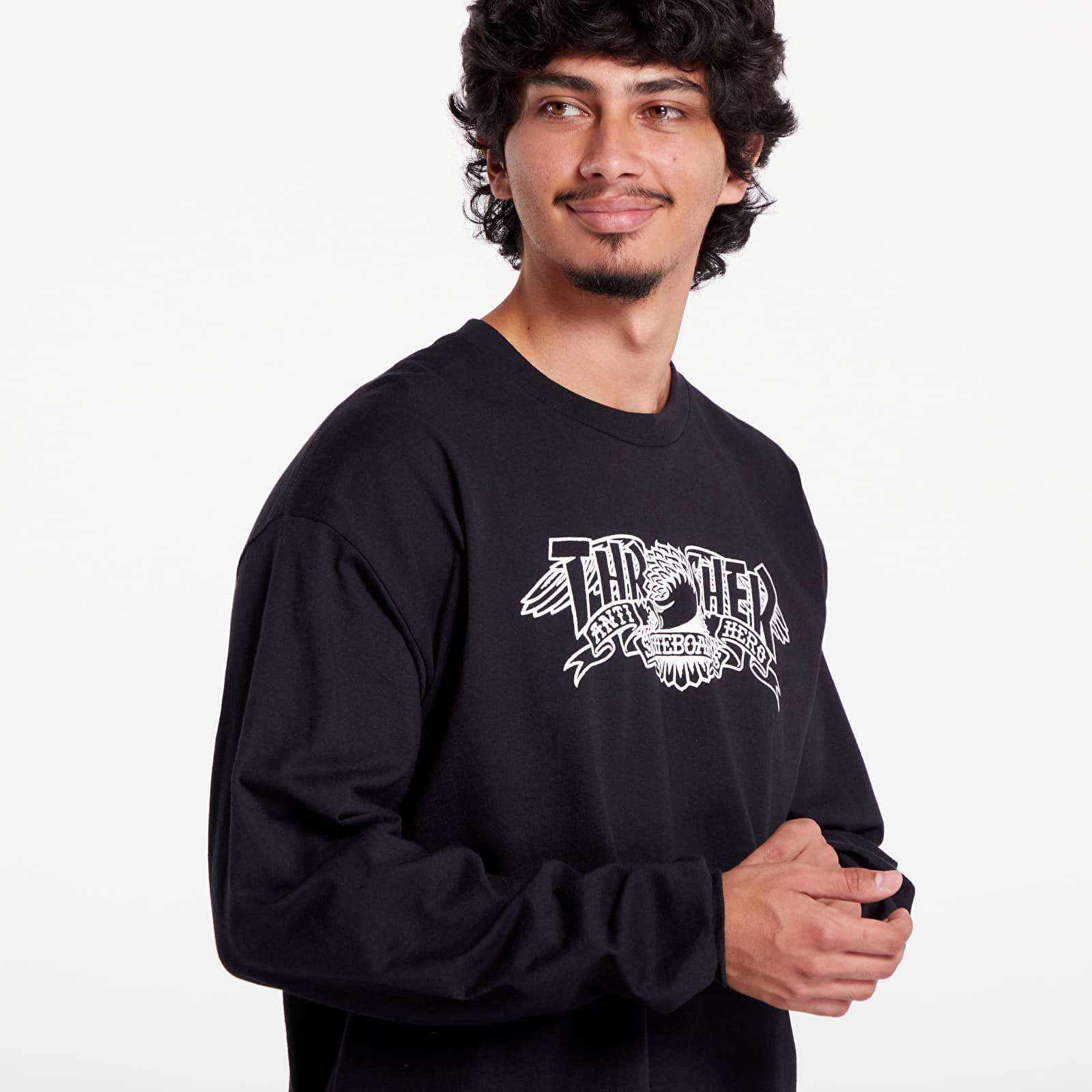 T-shirty męskie Thrasher Mag Banner Long Sleeve Tee Black