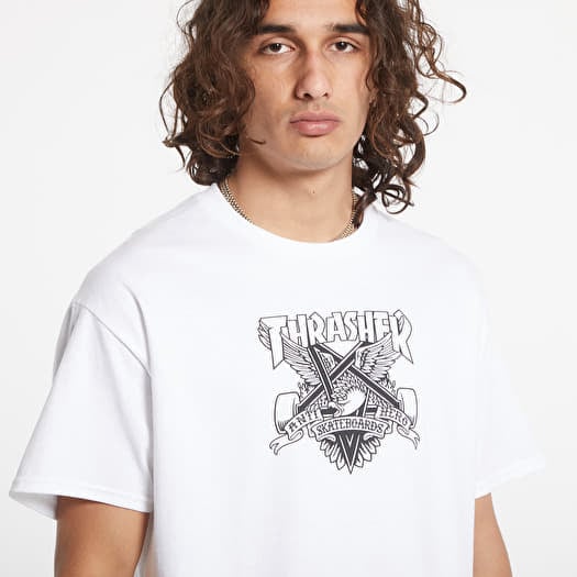 Men s T shirts Thrasher T Shirt Eaglegram White Footshop