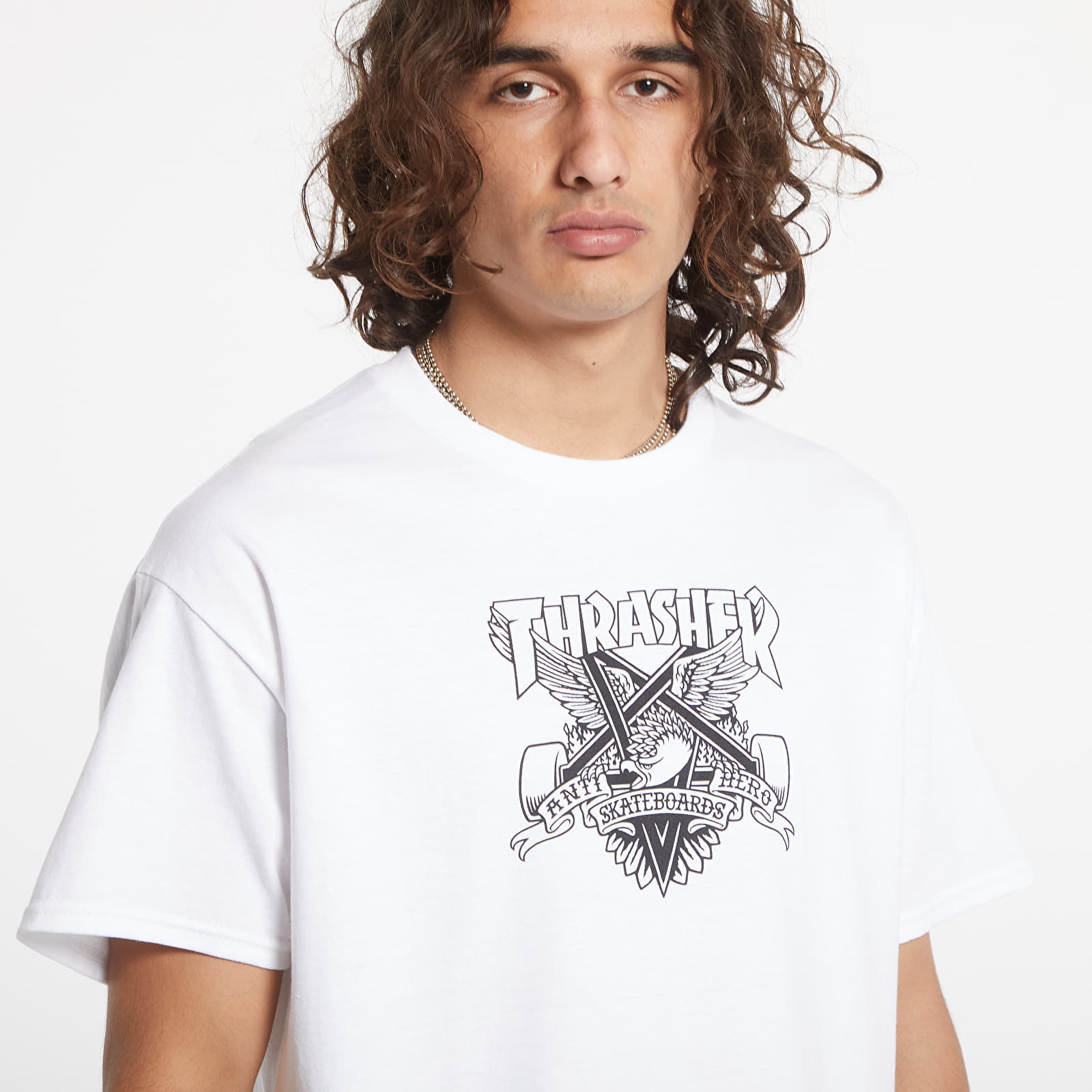 Männer T-Shirts Thrasher T-Shirt Eaglegram White