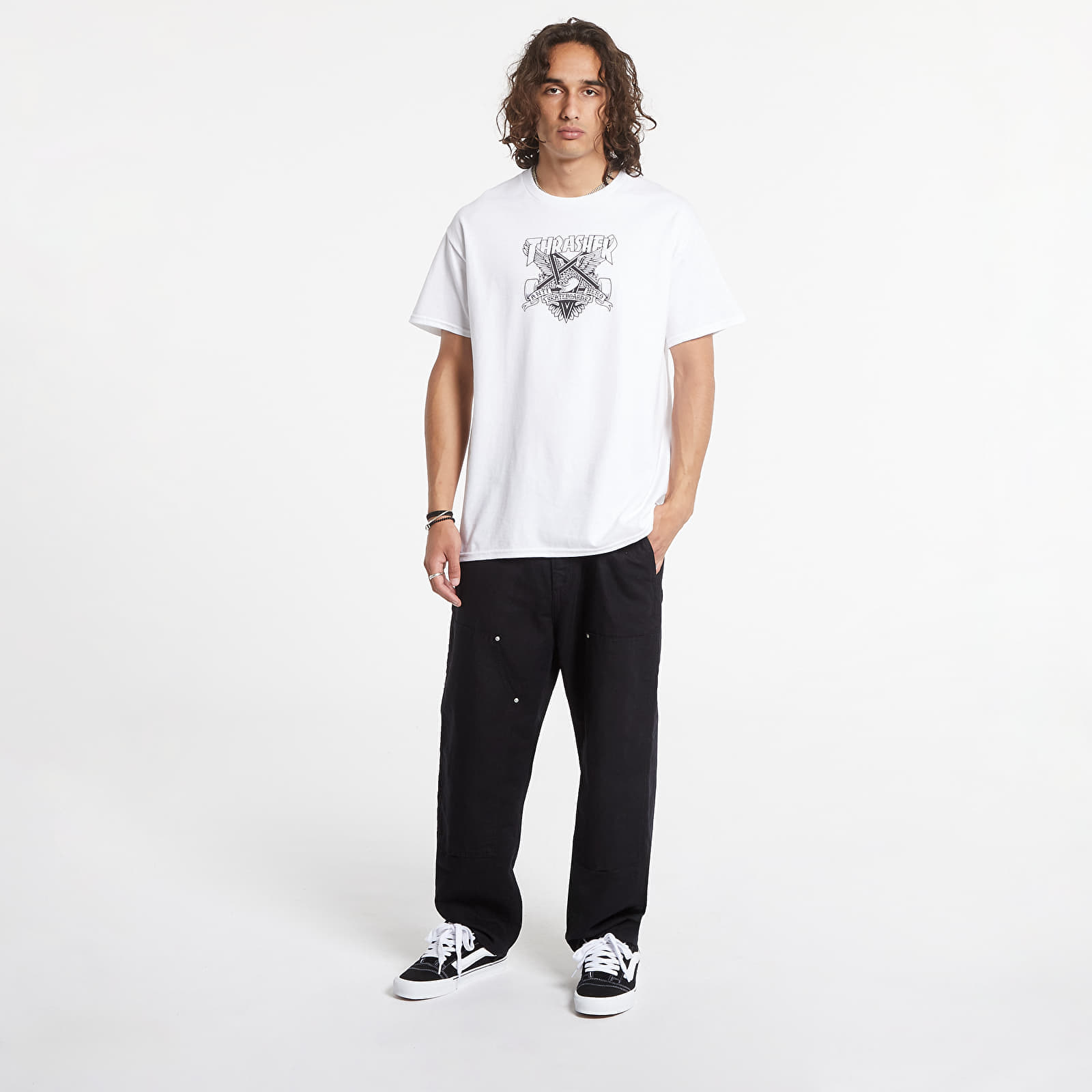 Männer T-Shirts Thrasher T-Shirt Eaglegram White