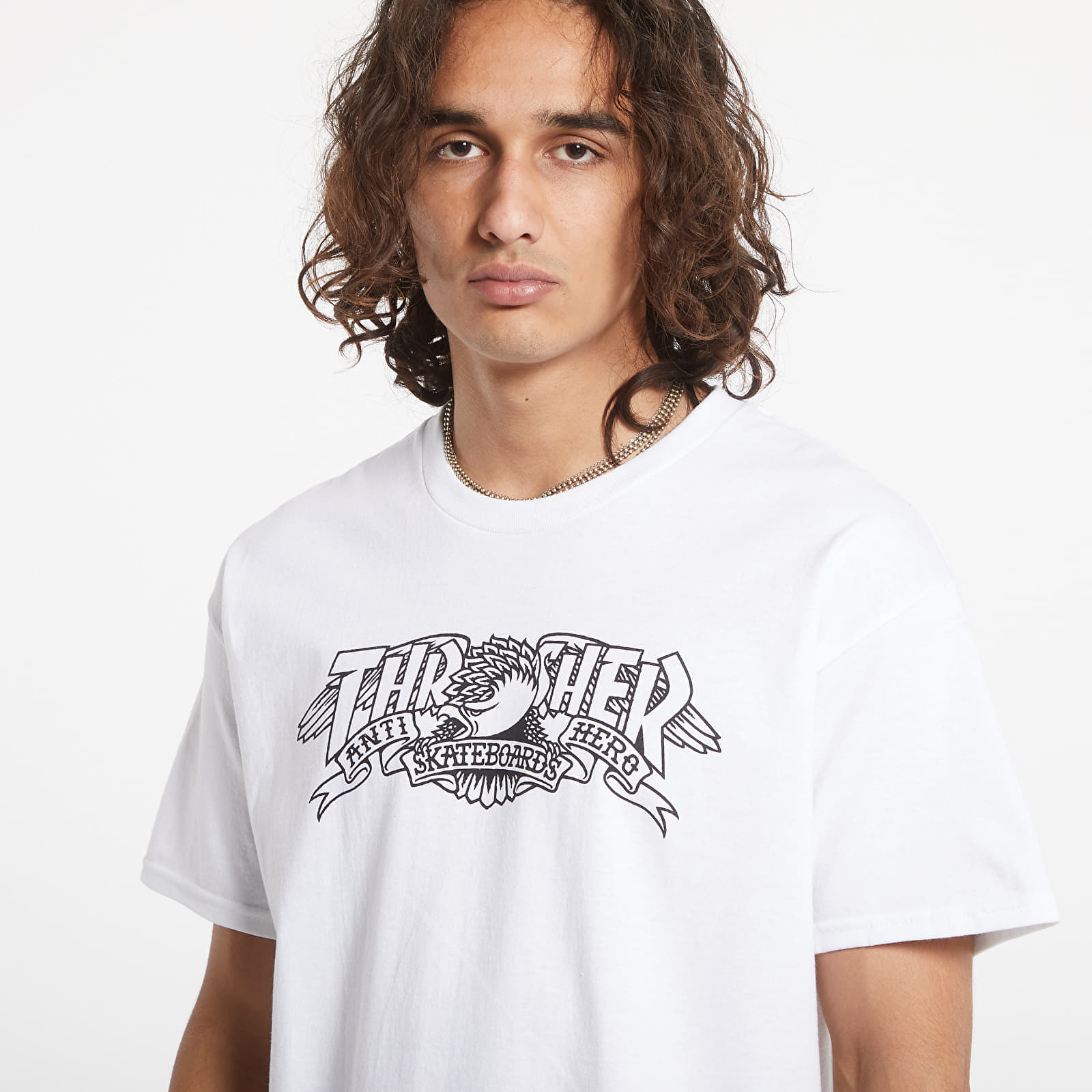 Männer T-Shirts Thrasher T-Shirt Mag Banner For. White