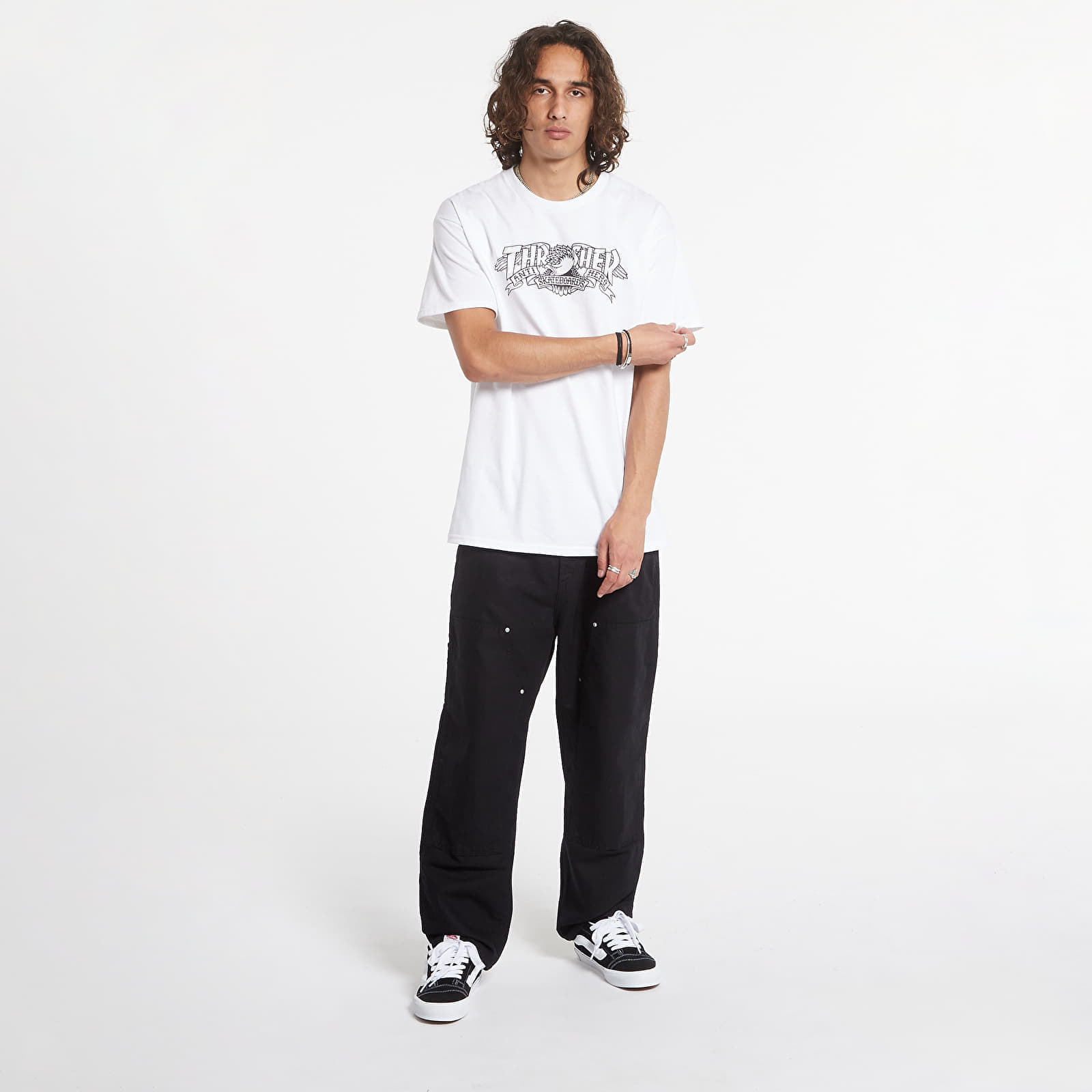 Männer T-Shirts Thrasher T-Shirt Mag Banner For. White