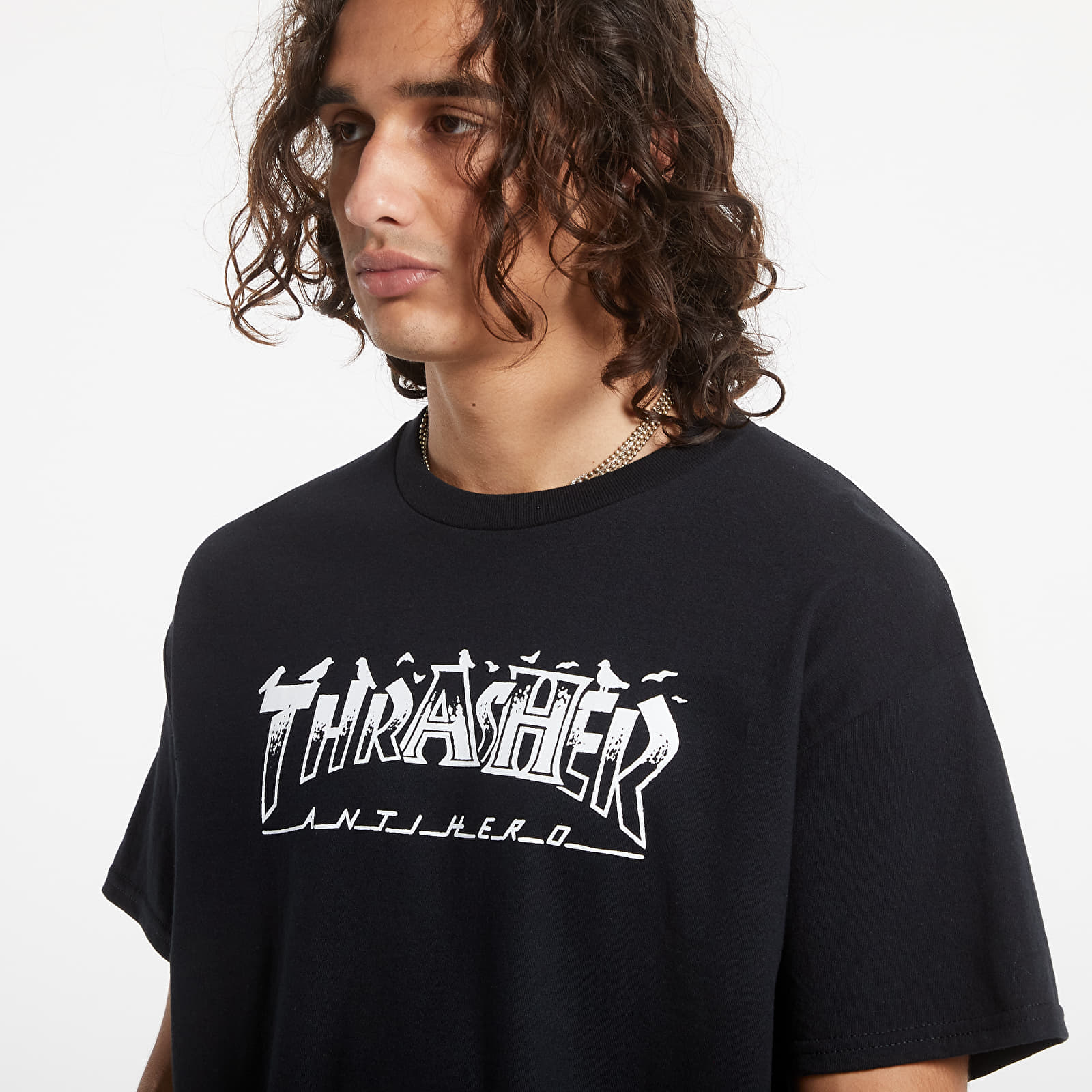 Men's T-shirts Thrasher T-Shirt Pigeon Mag Black