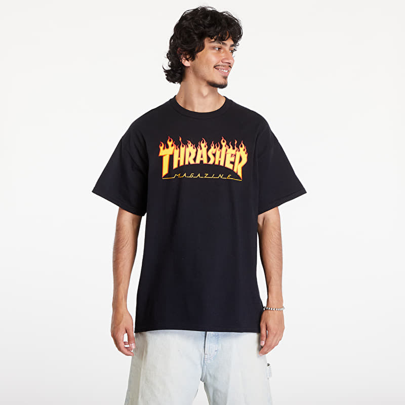 T-shirt Thrasher Flame Logo T-Shirt Black