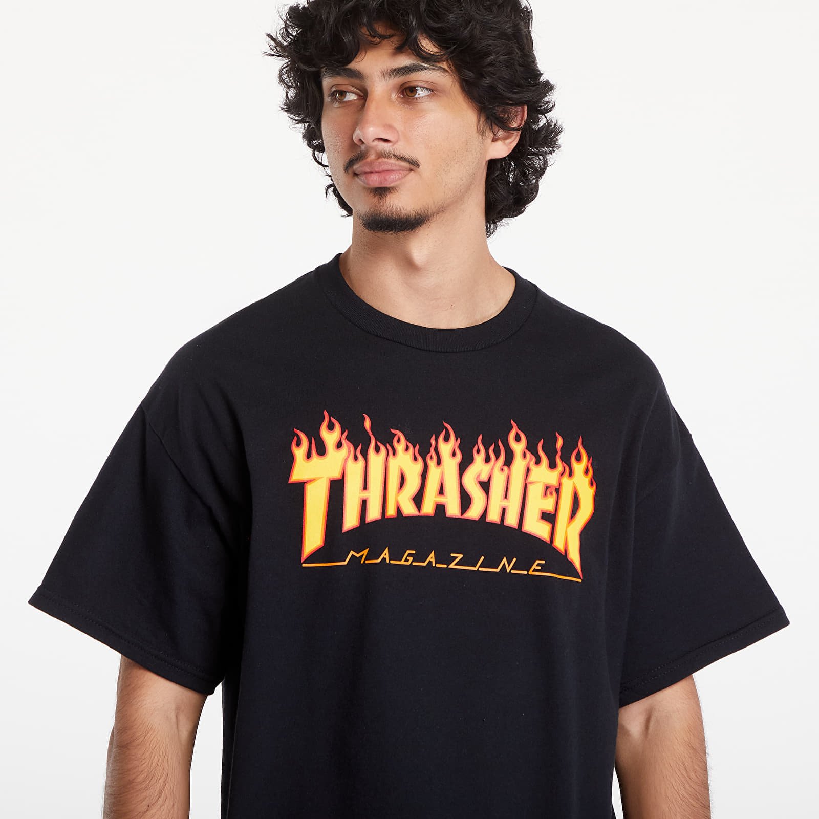 Tricouri bărbați Thrasher Flame Logo T-Shirt Black