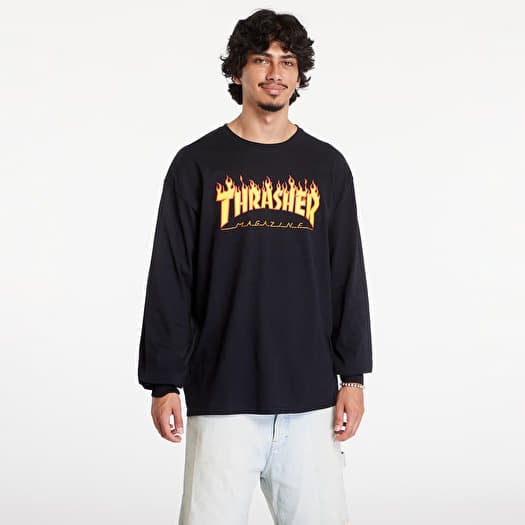 Black long sleeve thrasher shirt top