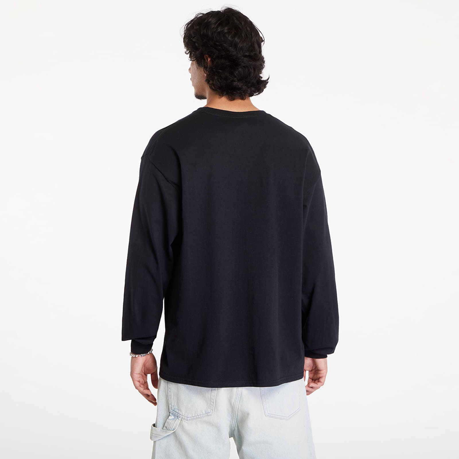 T-Shirts und Hemden Thrasher Flame Logo Long Sleeve T-Shirt Black