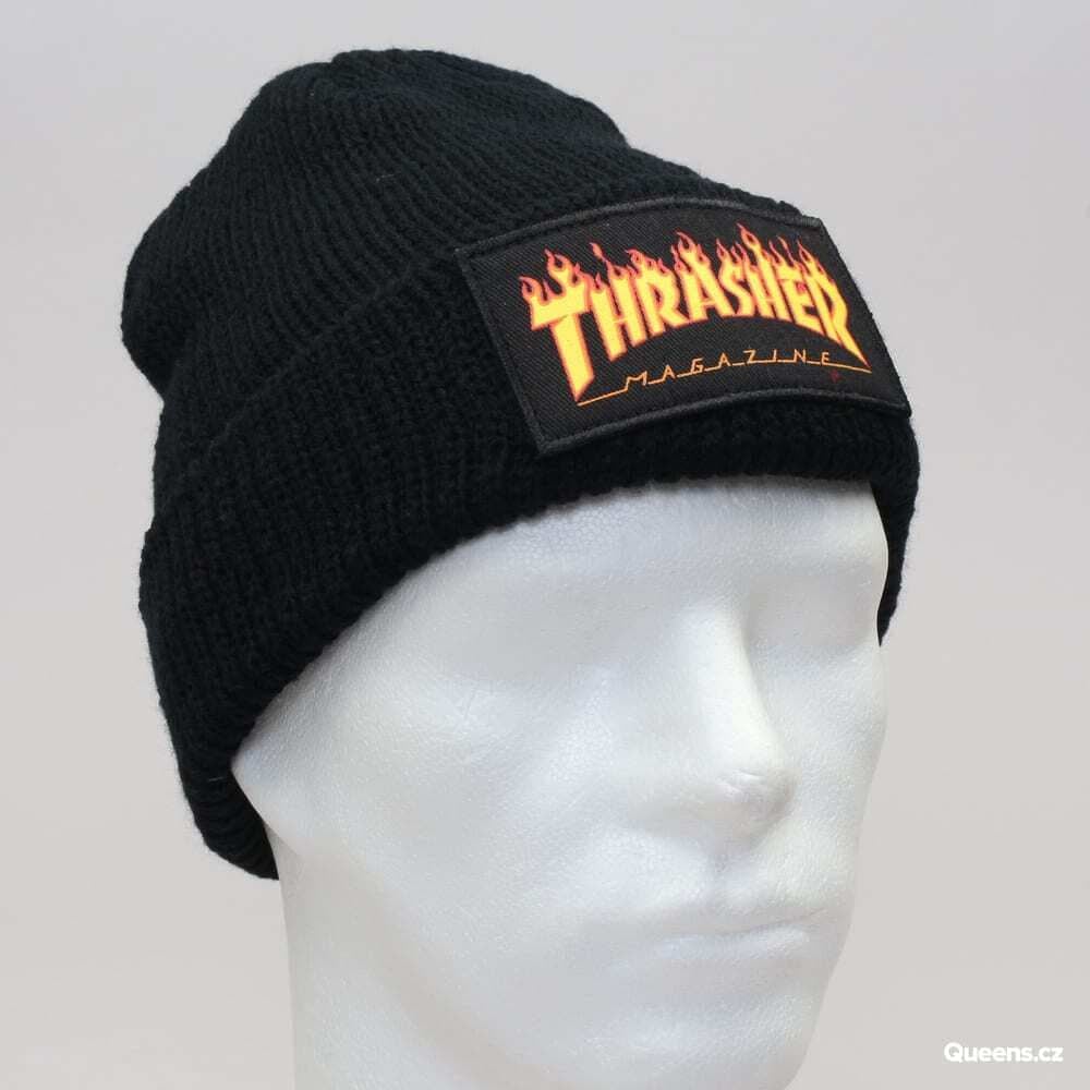 Hats Thrasher Flame Logo Beanie Black Footshop