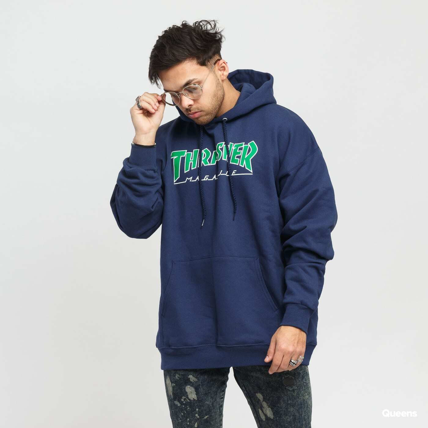 Thrasher outlined hoodie navy outlet