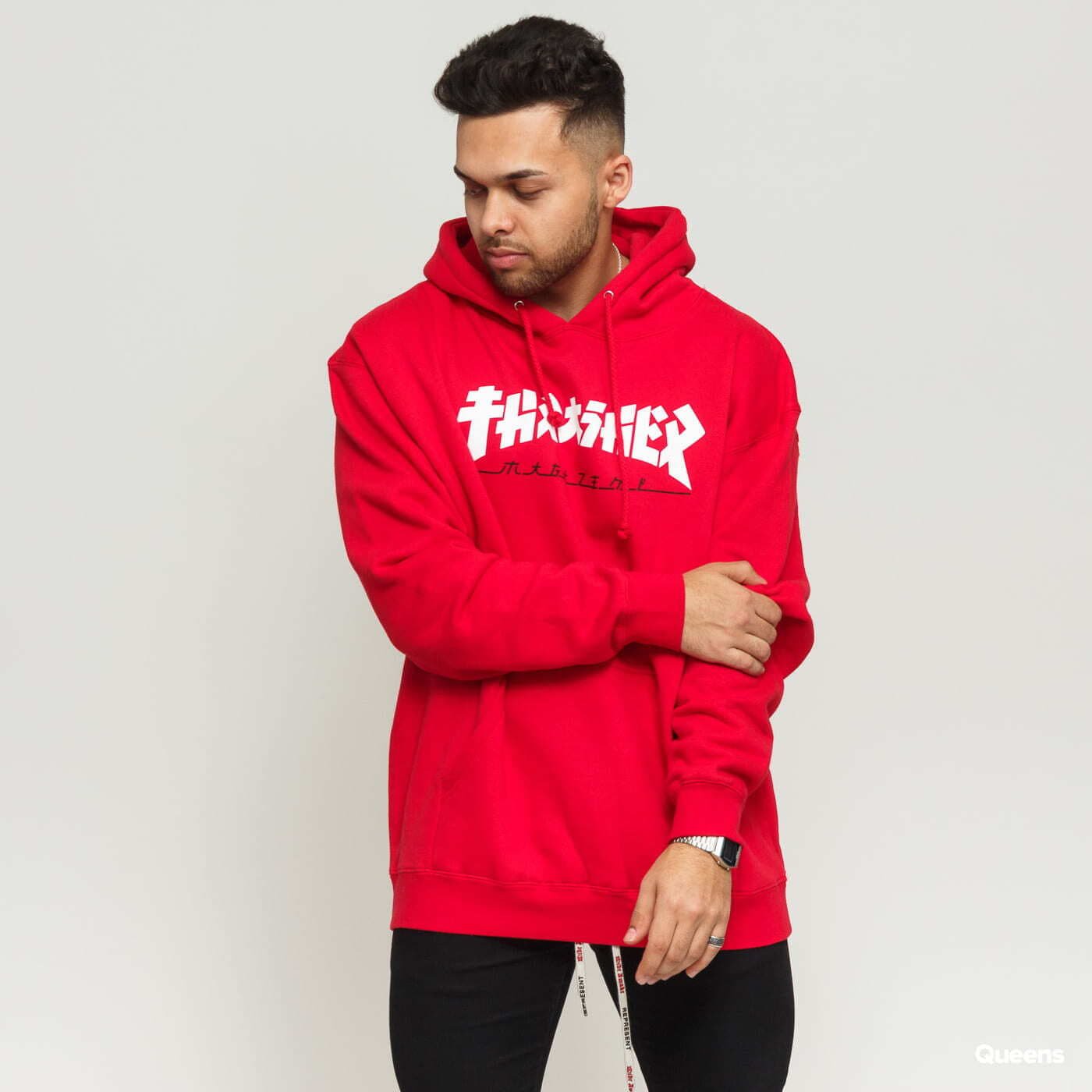 Sudaderas con capucha para hombre Thrasher Godzilla Hoody Red