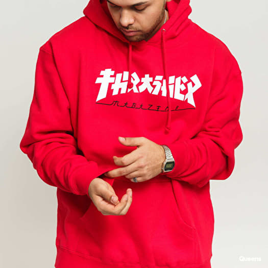 Men s hoodies Thrasher Godzilla Hoody Red Footshop
