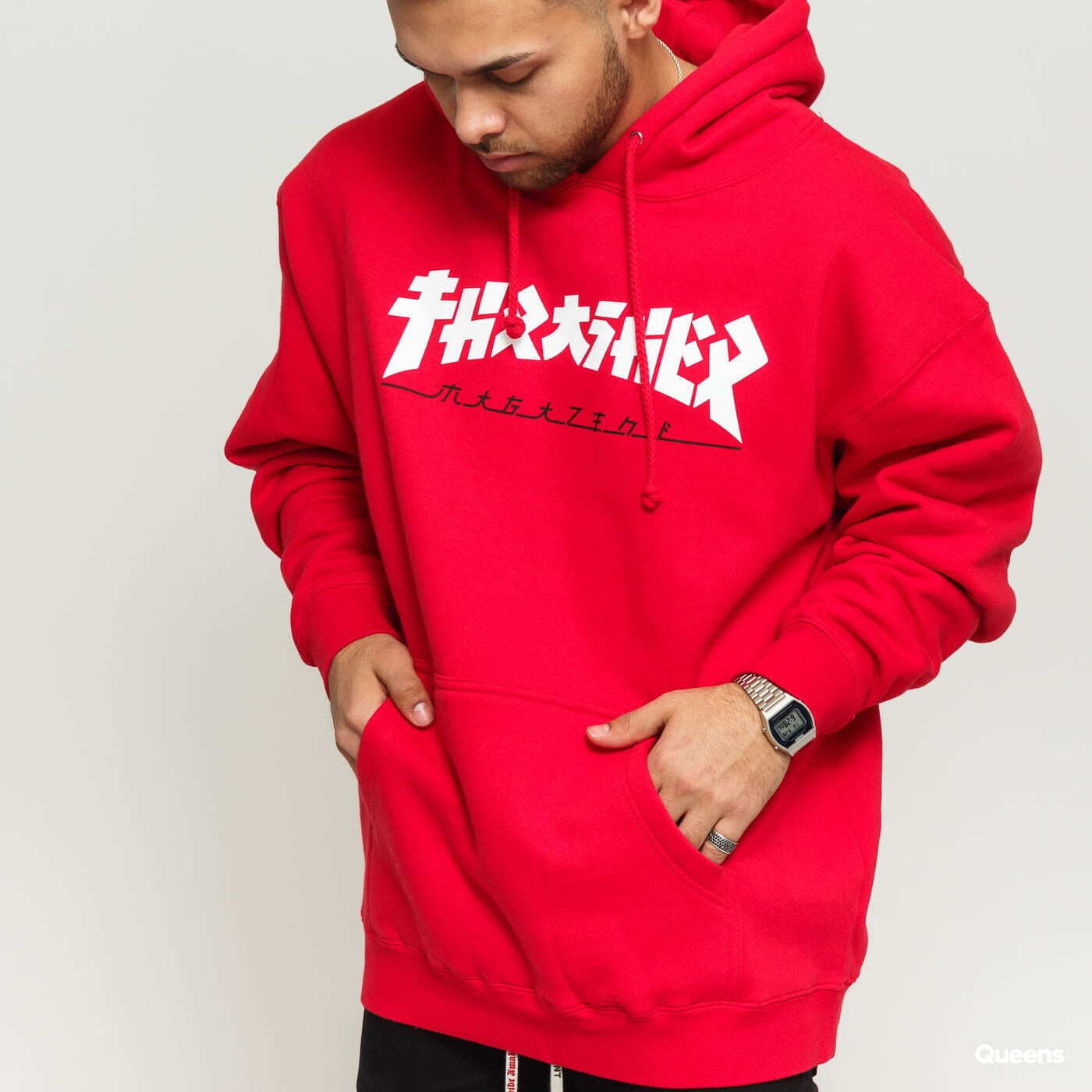Sudaderas con capucha para hombre Thrasher Godzilla Hoody Red