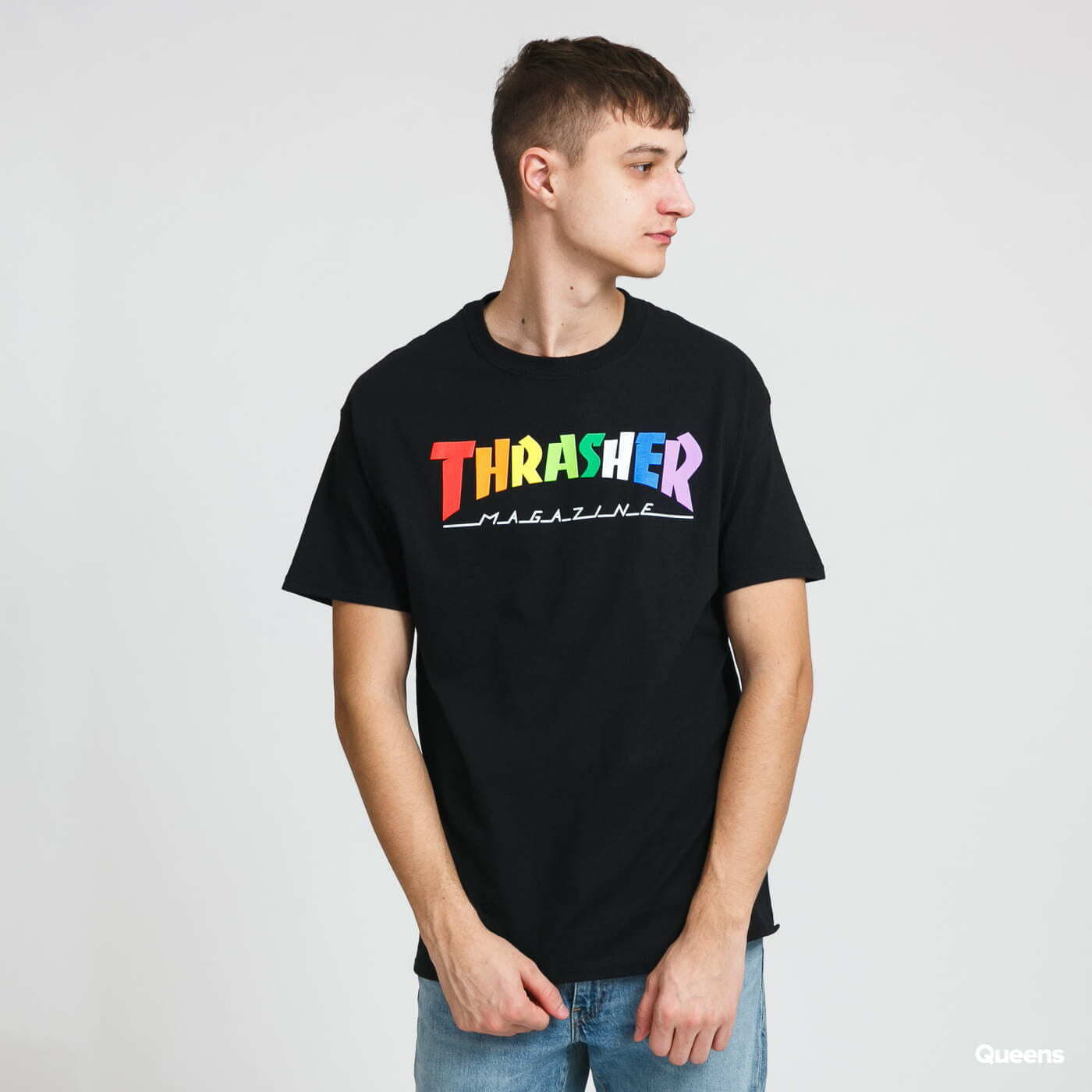 Camisetas de hombre Thrasher Rainbow Mag Tee Black