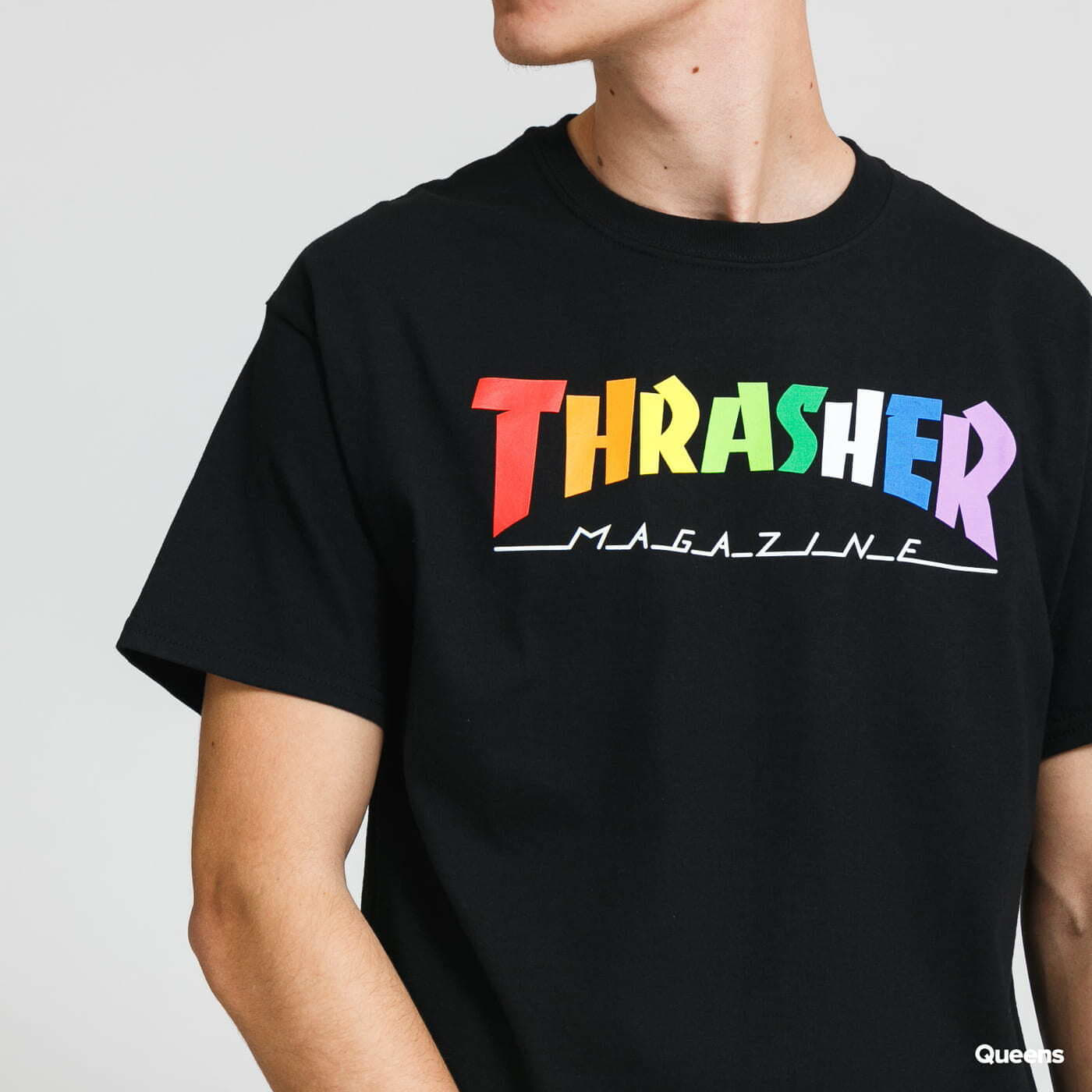 Camisetas de hombre Thrasher Rainbow Mag Tee Black