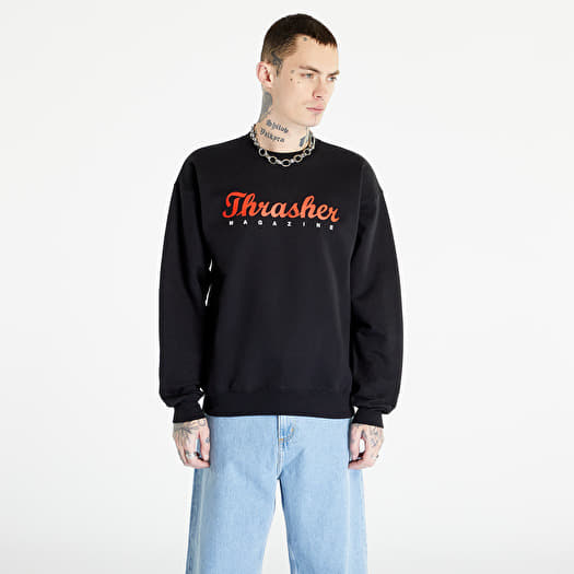 Felpe con cappuccio uomo Thrasher Script Crewneck Black Footshop