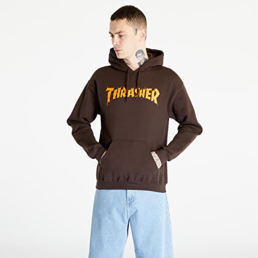 Men s hoodies Thrasher Burn It Down Hoodie Dark Chocolate Footshop