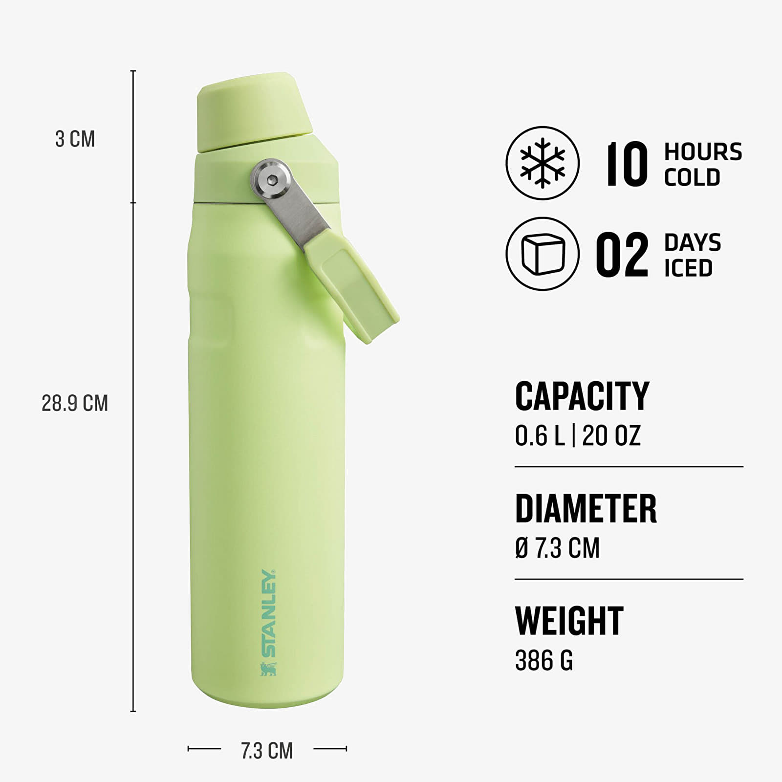 Ostatní doplňky STANLEY The Aerolight™ IceFlow™ Water Bottle Fast Flow 600 ml Citron