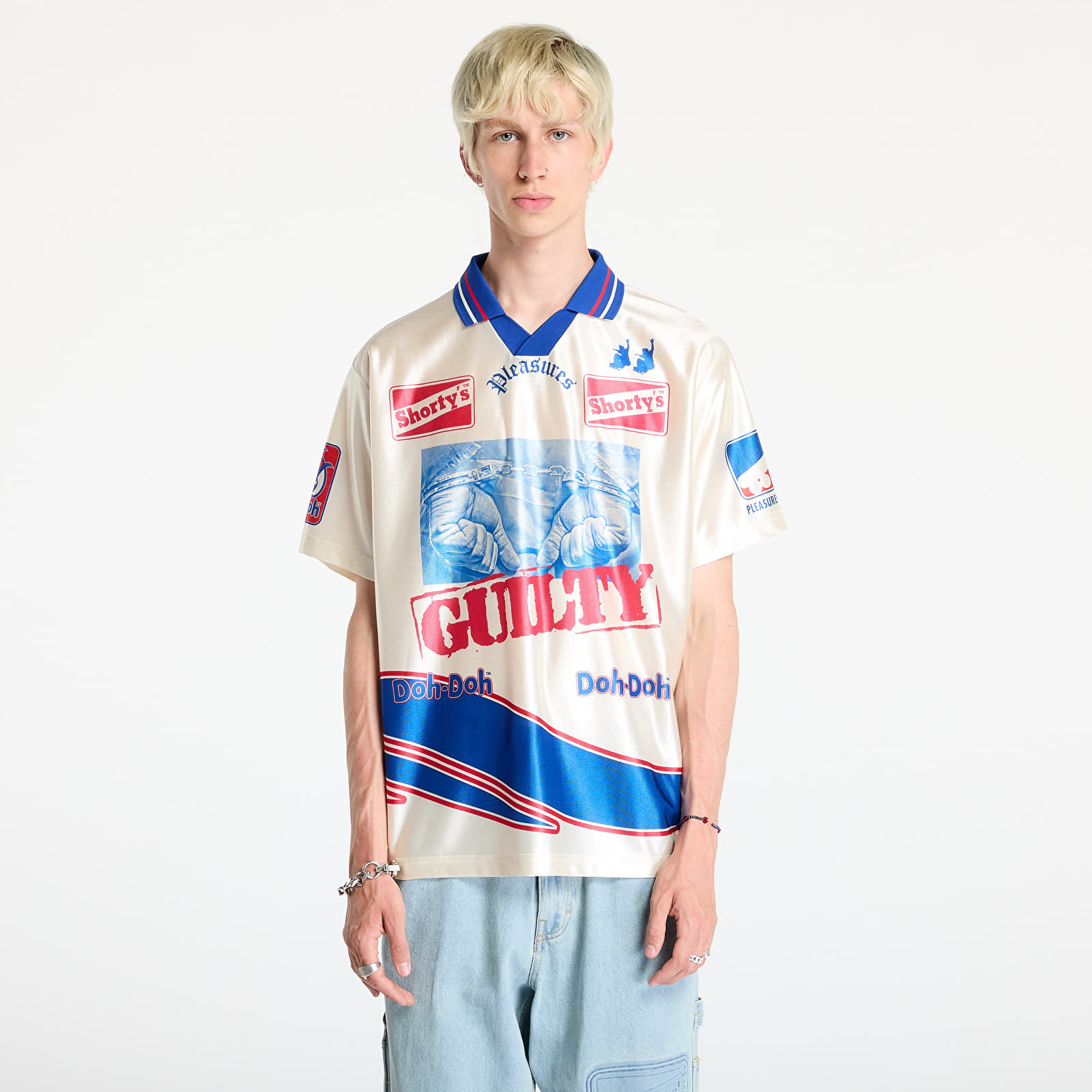 Koszulki PLEASURES Guilty Soccer Jersey Off White