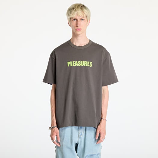 T-paita PLEASURES Legal Reversible Heavyweight T-Shirt Charcoal/ Purple