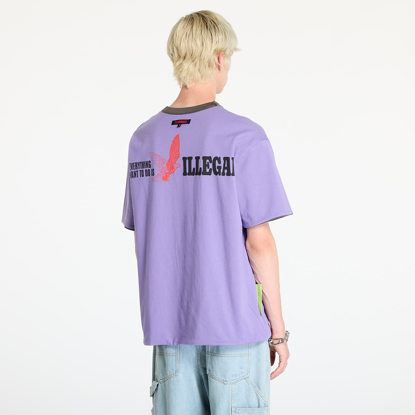 Koszulki PLEASURES Legal Reversible Heavyweight T-Shirt Charcoal/ Purple