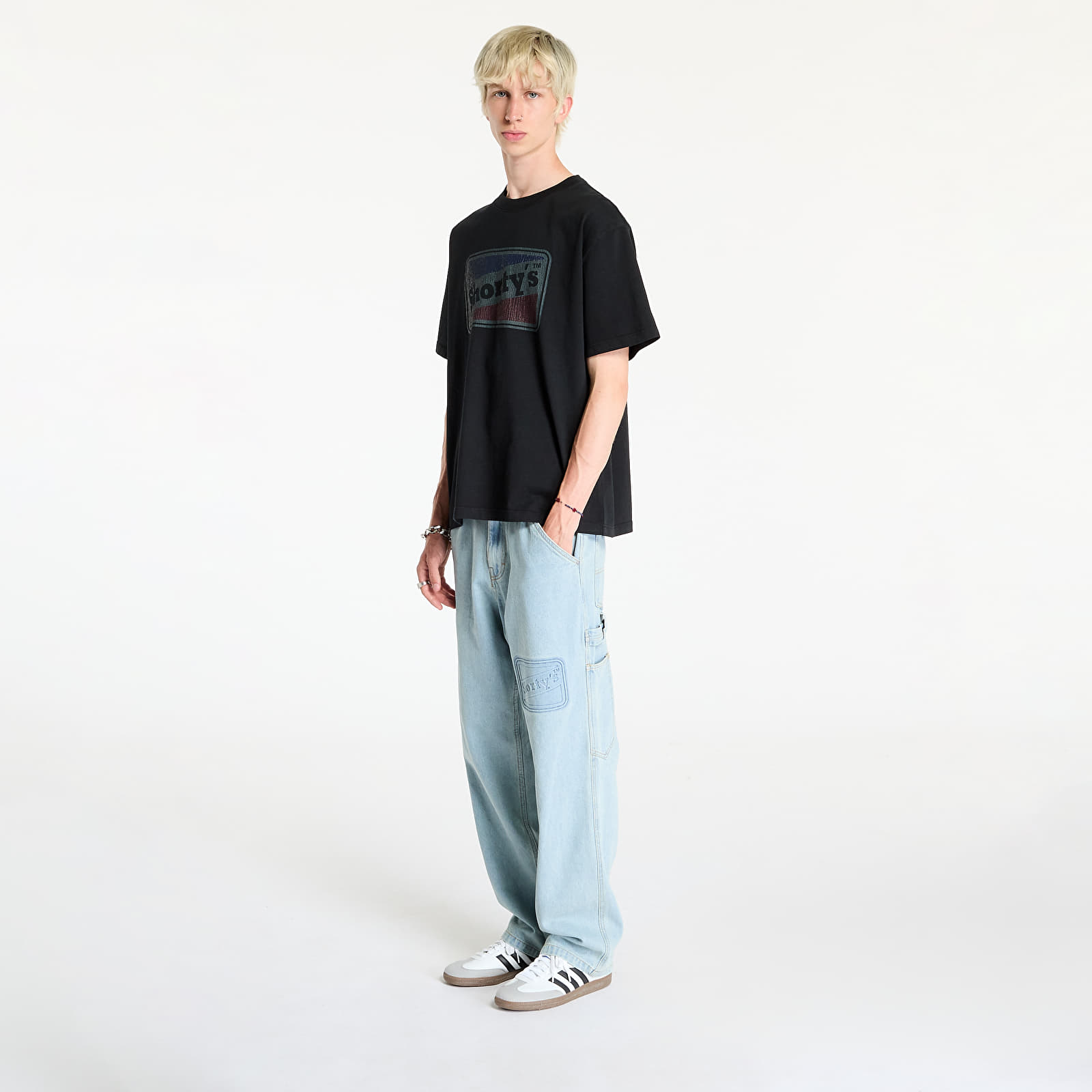T-paidat PLEASURES Box Logo Heavyweight T-Shirt Black
