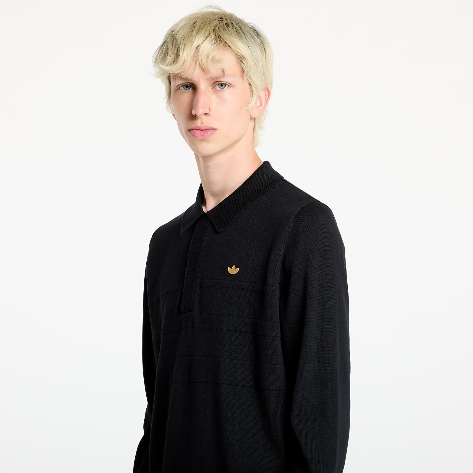 Tricouri adidas Long Sleeve Polo Tee Black