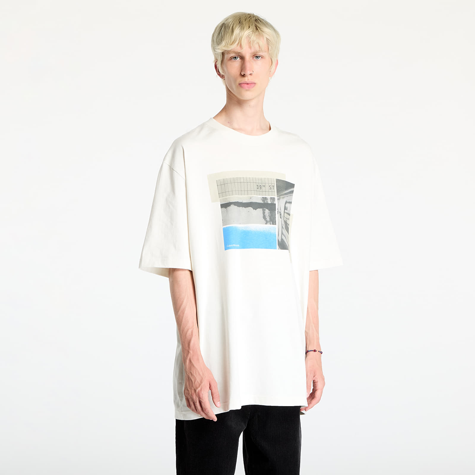 T-Shirts Calvin Klein Jeans City Poster Street Tee Ivory