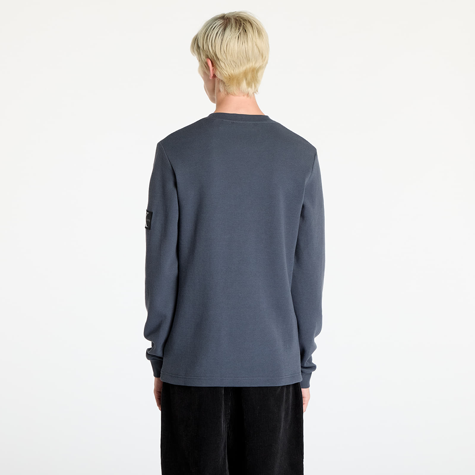 Koszulki Calvin Klein Jeans Badge Waffle Longsleeve Tee Ebony