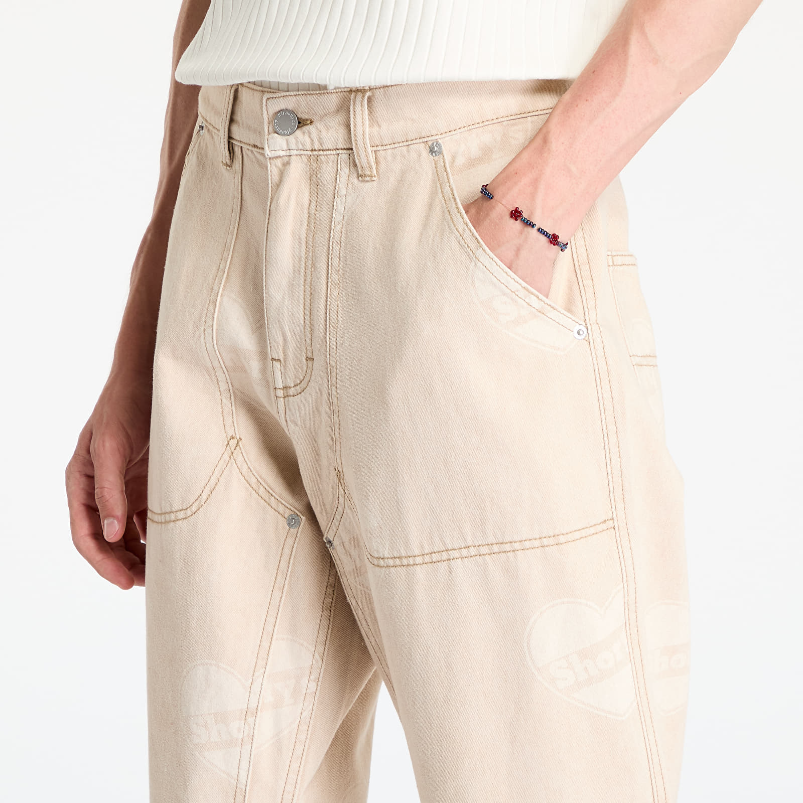 Džíny PLEASURES Heart Ultra Work Pants Beige
