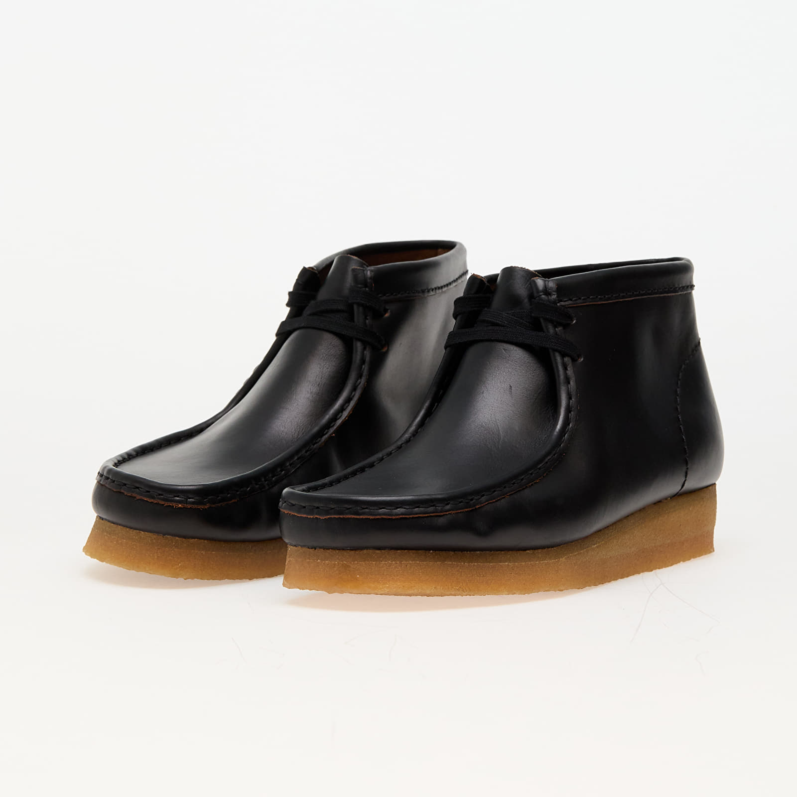 Pánské tenisky a boty Clarks Originals Wallabee Boot Black Smooth Lea