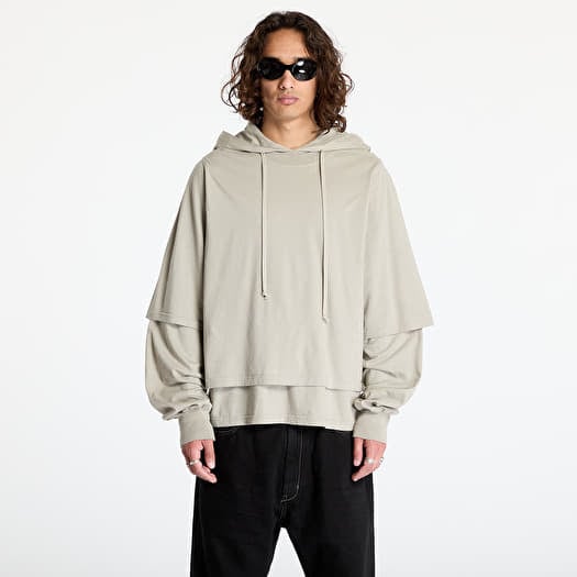 Mikina Rick Owens DRKSHDW Knit T-Shirt - Hustler Hoodie Pearl